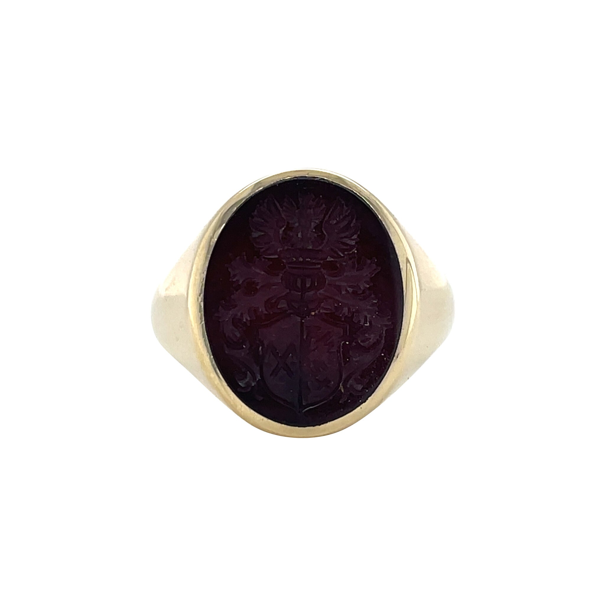 Gold vintage signet ring with carnelian 14 kt