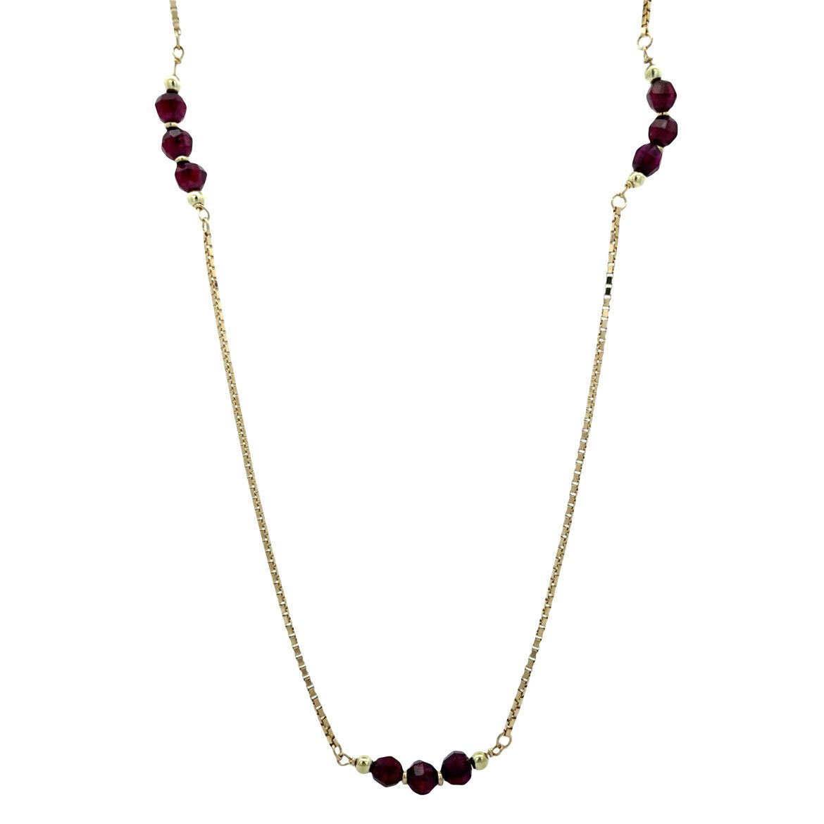 Vintage Venetian necklace in 14 kt gold with garnet