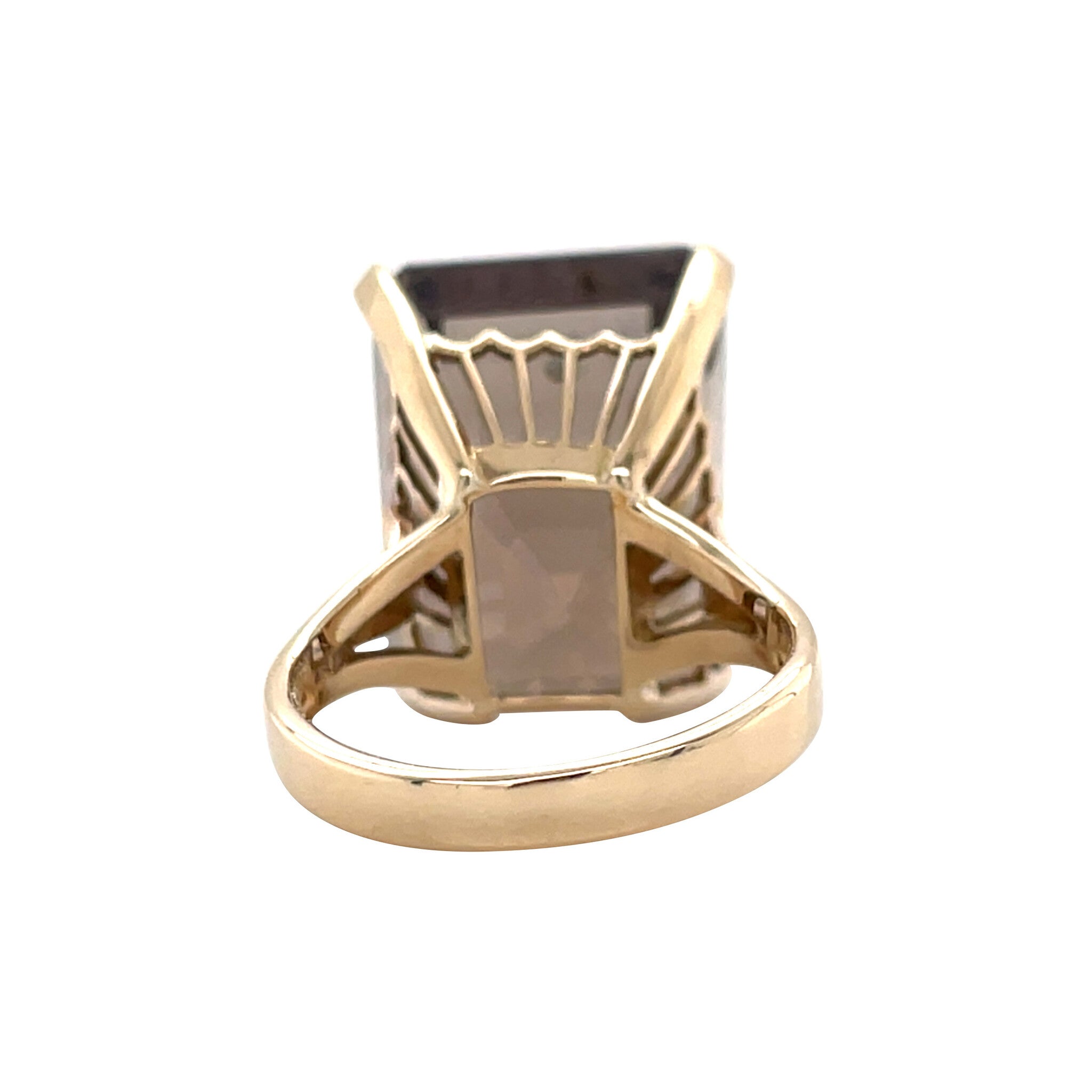 Vintage ring met rookkwarts 10 kt