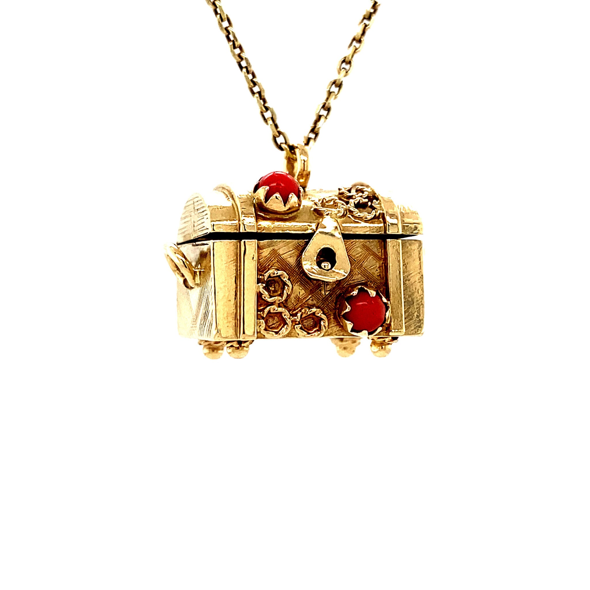 Gouden schatkist hanger 14 krt