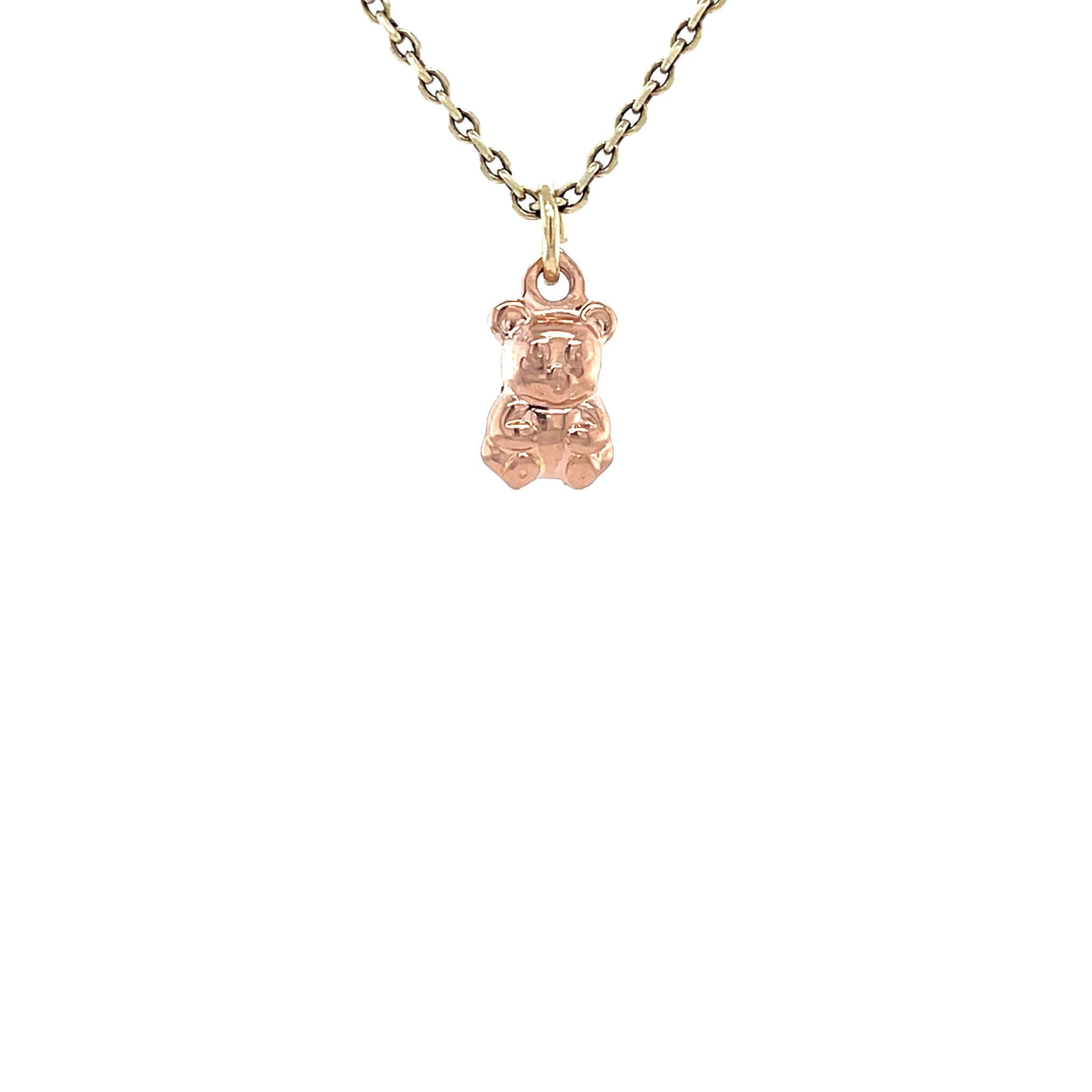 Rose-gold vintage bear pendant 14 kt