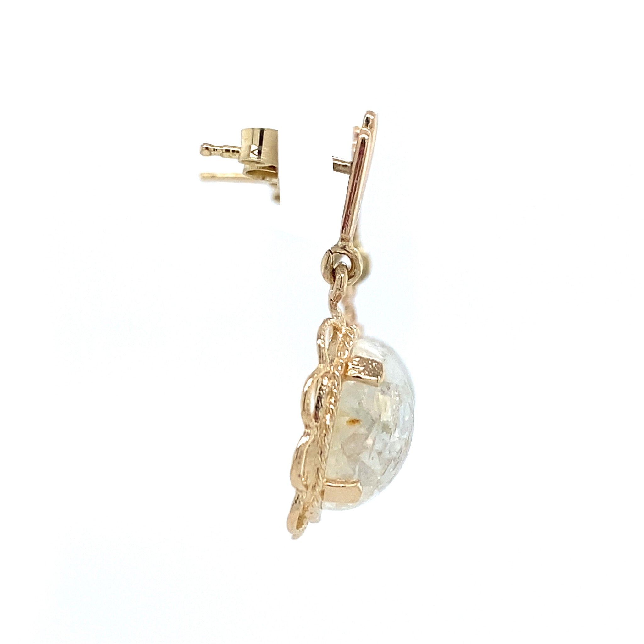 Vintage oorhangers met opaal 12 krt