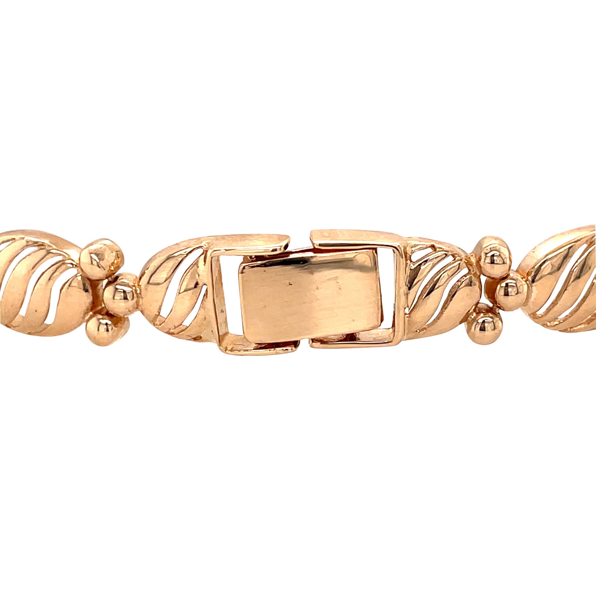 Roségouden vintage armband met parel 14 krt