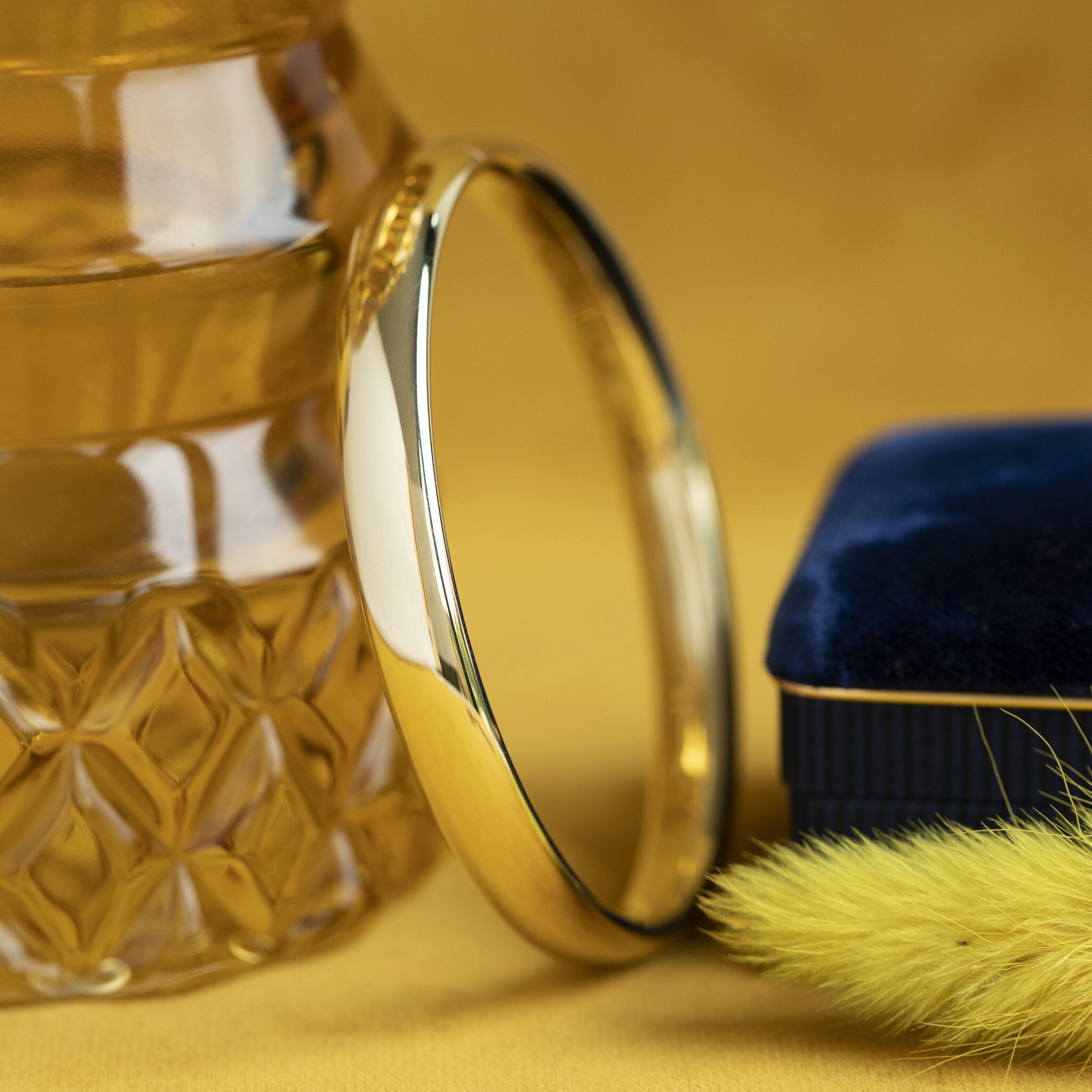 Gouden gladde bangle 14 krt