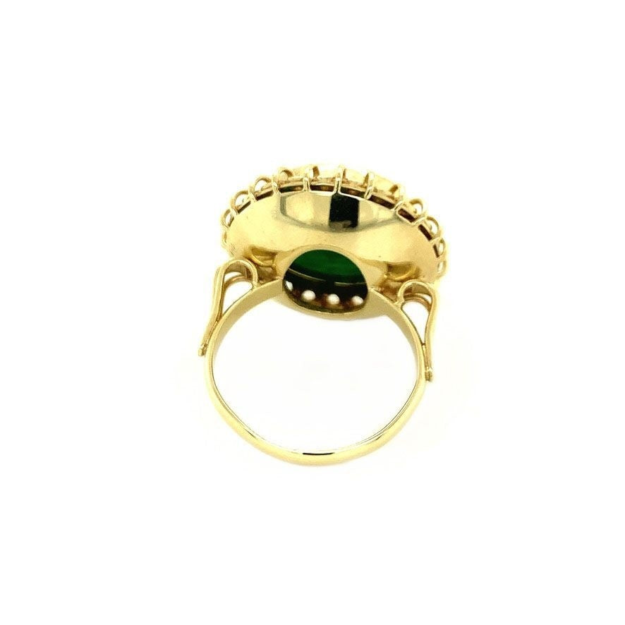 Gold ring with aventurine 14 krt