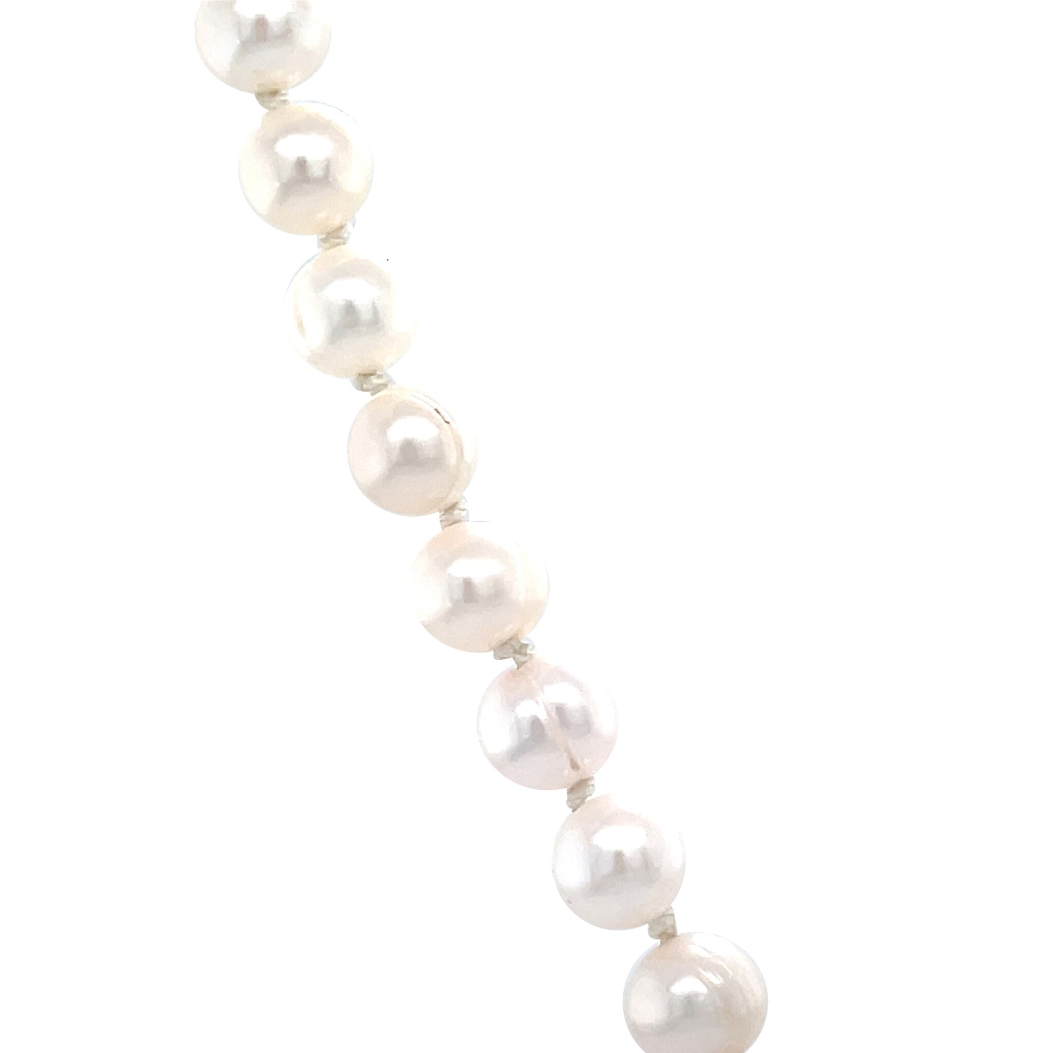 Vintage parel collier met hart sluiting 9 krt