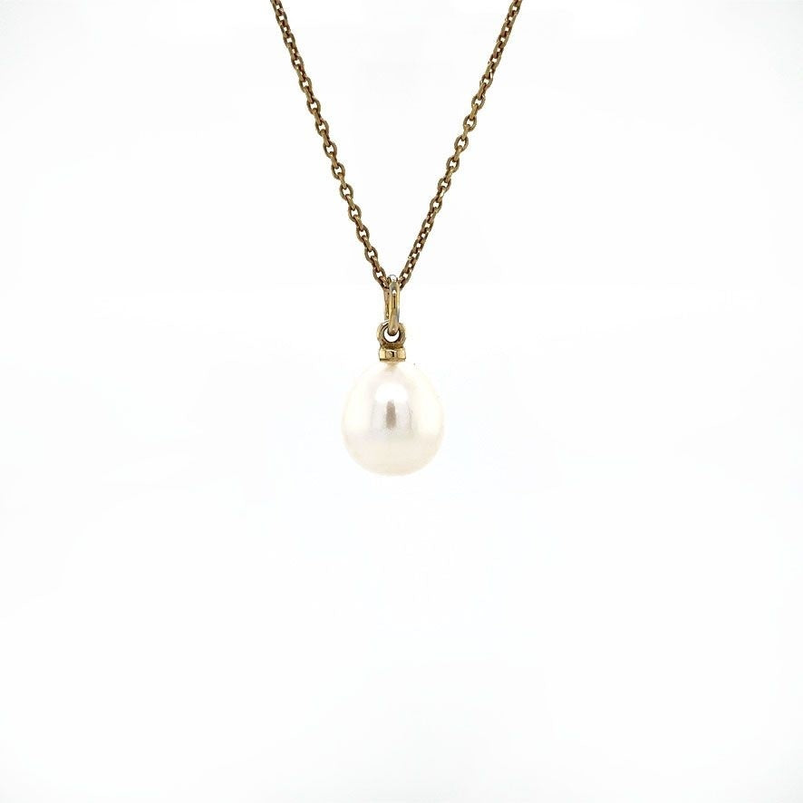 Parel hanger met goud oogje 14 krt