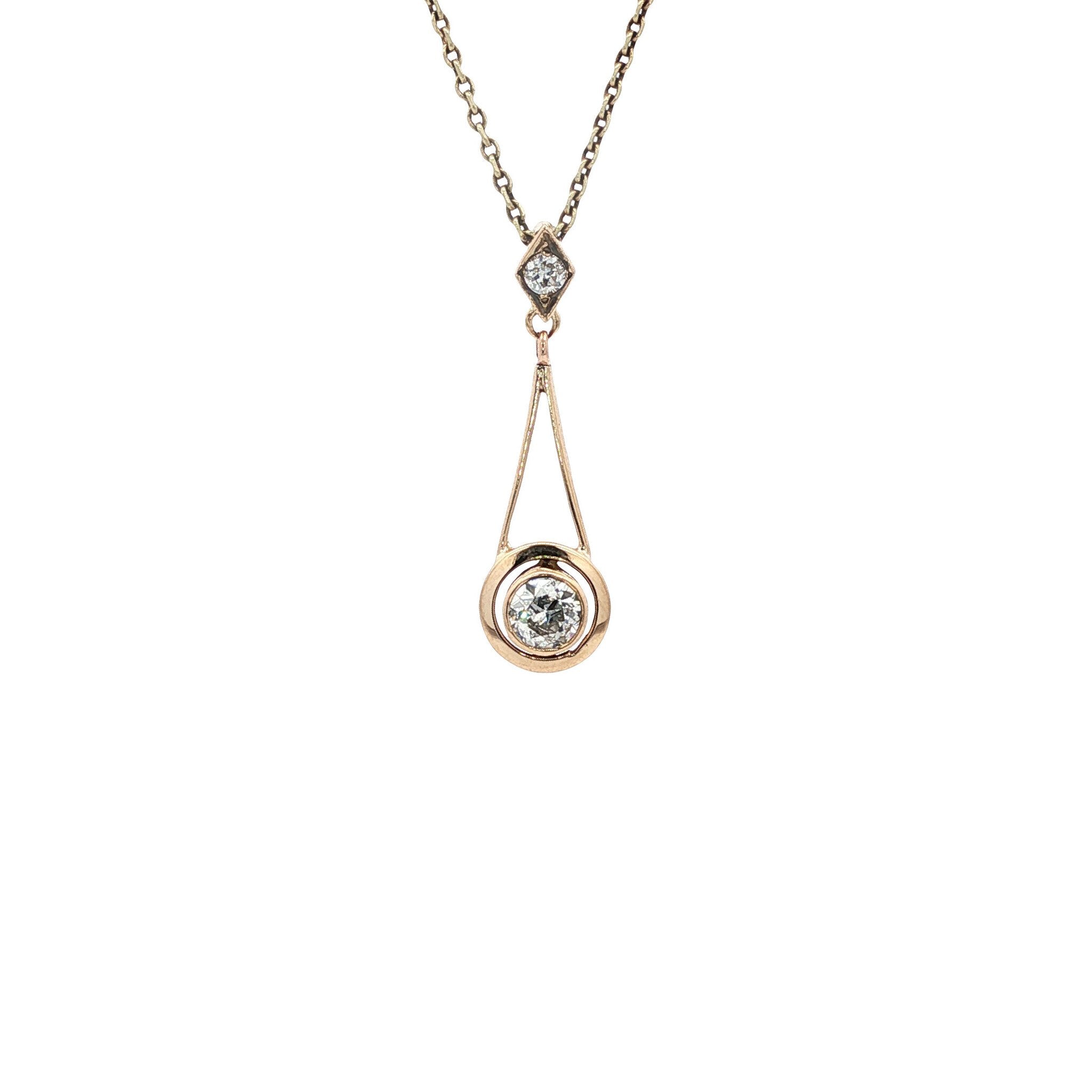 Vintage hanger met diamant 12 kt