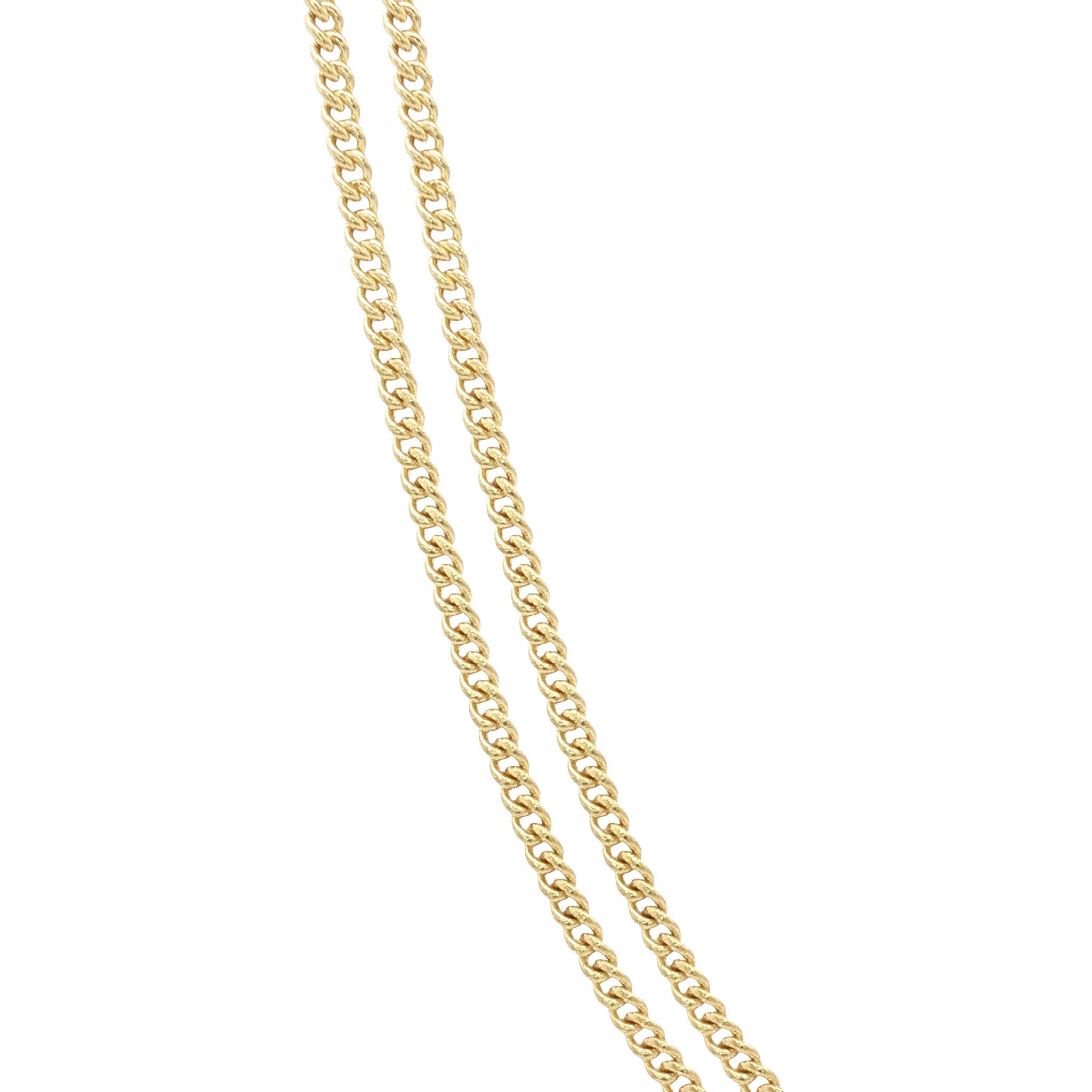 Gold vintage gourmet long necklace 14 kt
