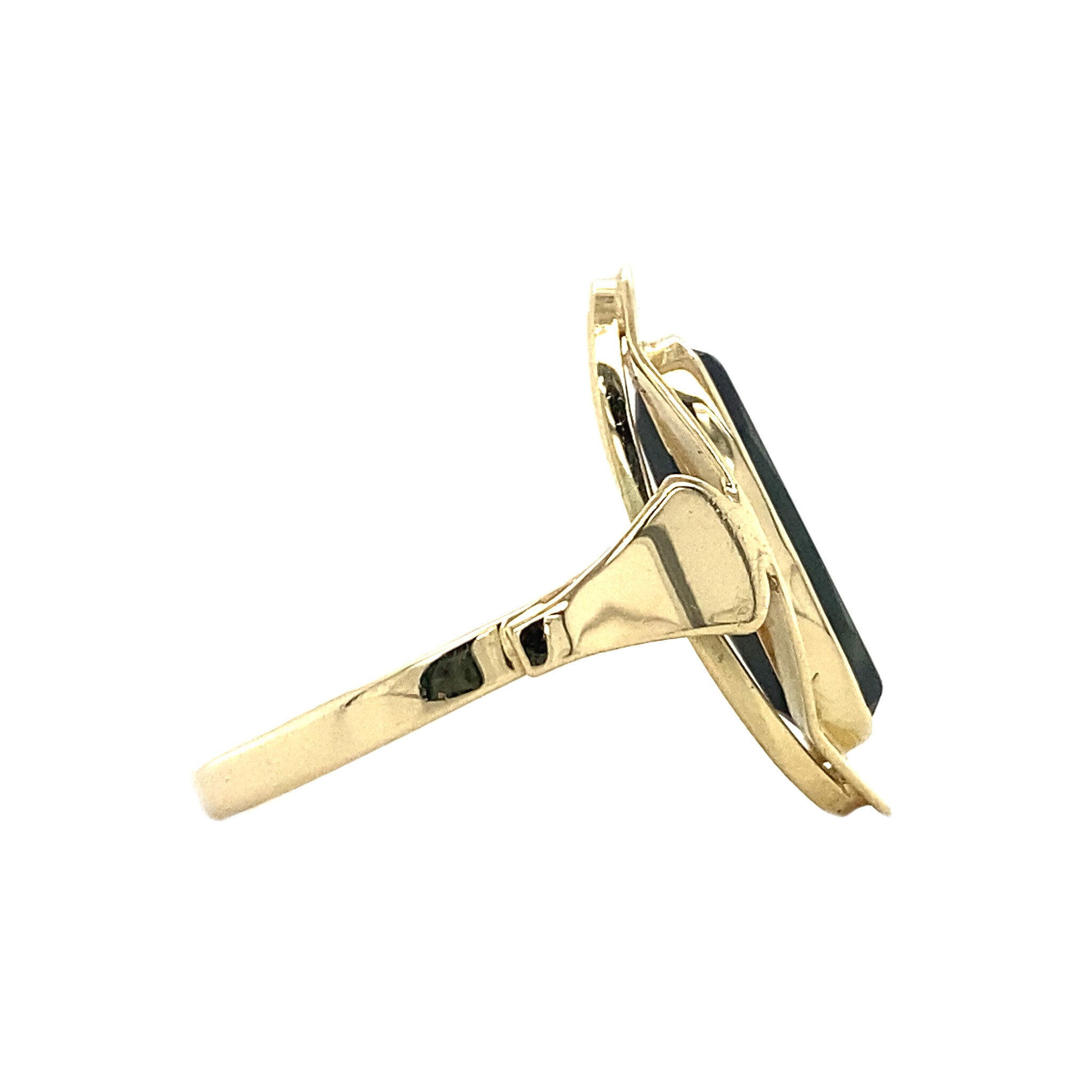 Gouden ring met groene spinel 14 krt