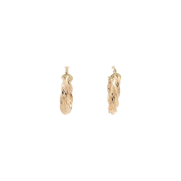 Twisted hoop earrings 9 kt