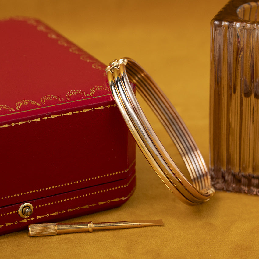 Tricolour gouden vintage Cartier armband 18 kt