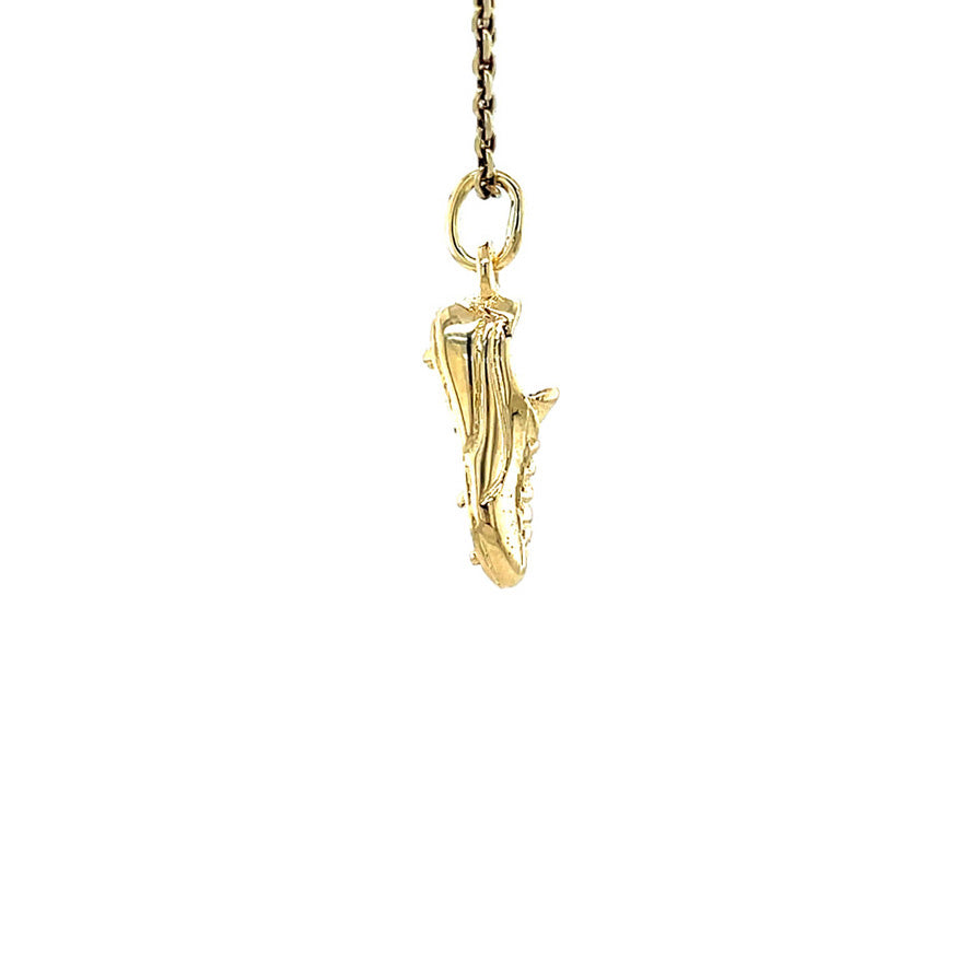 Golden vintage football boot pendant 14 kt