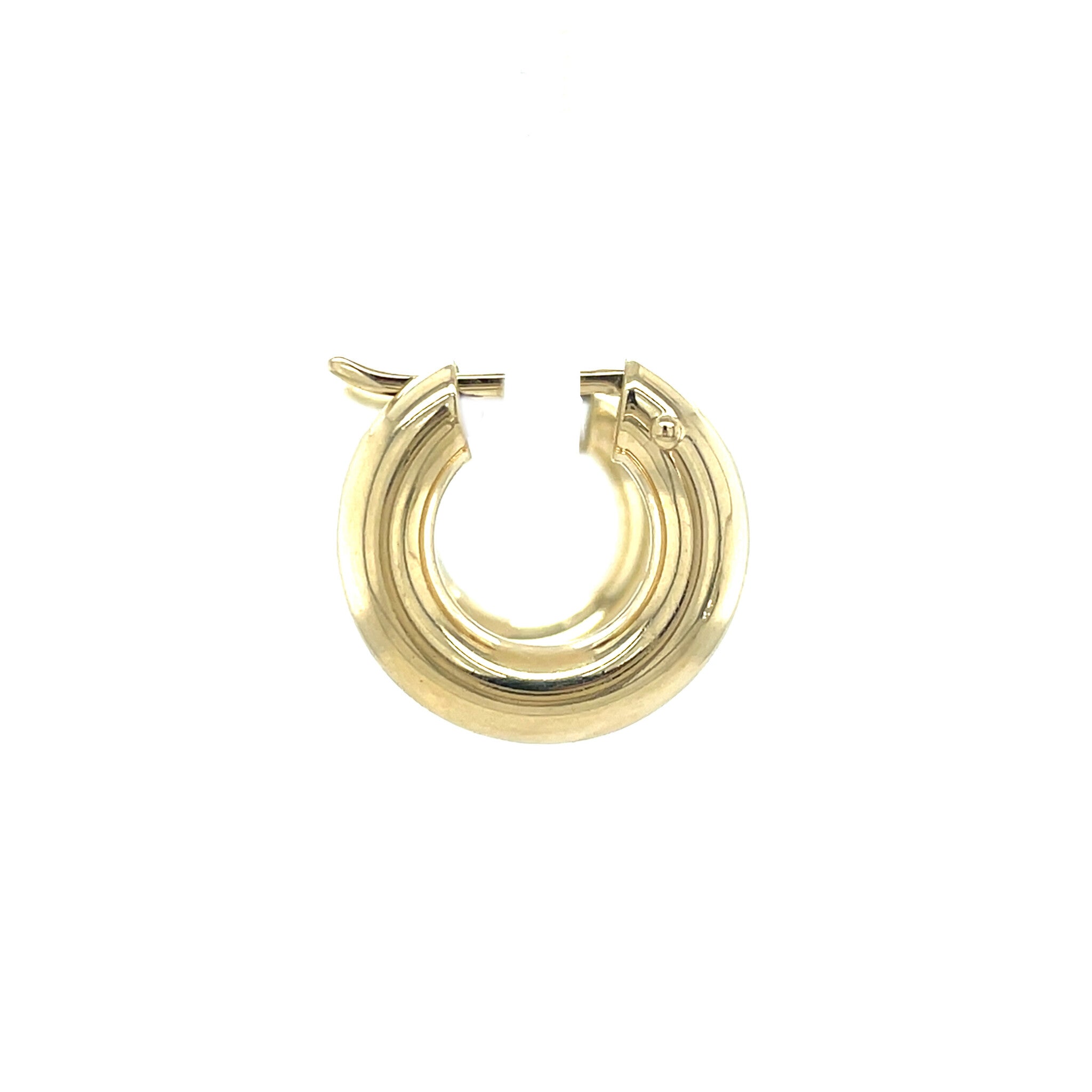 Gouden vintage gladde oorringen 14 kt