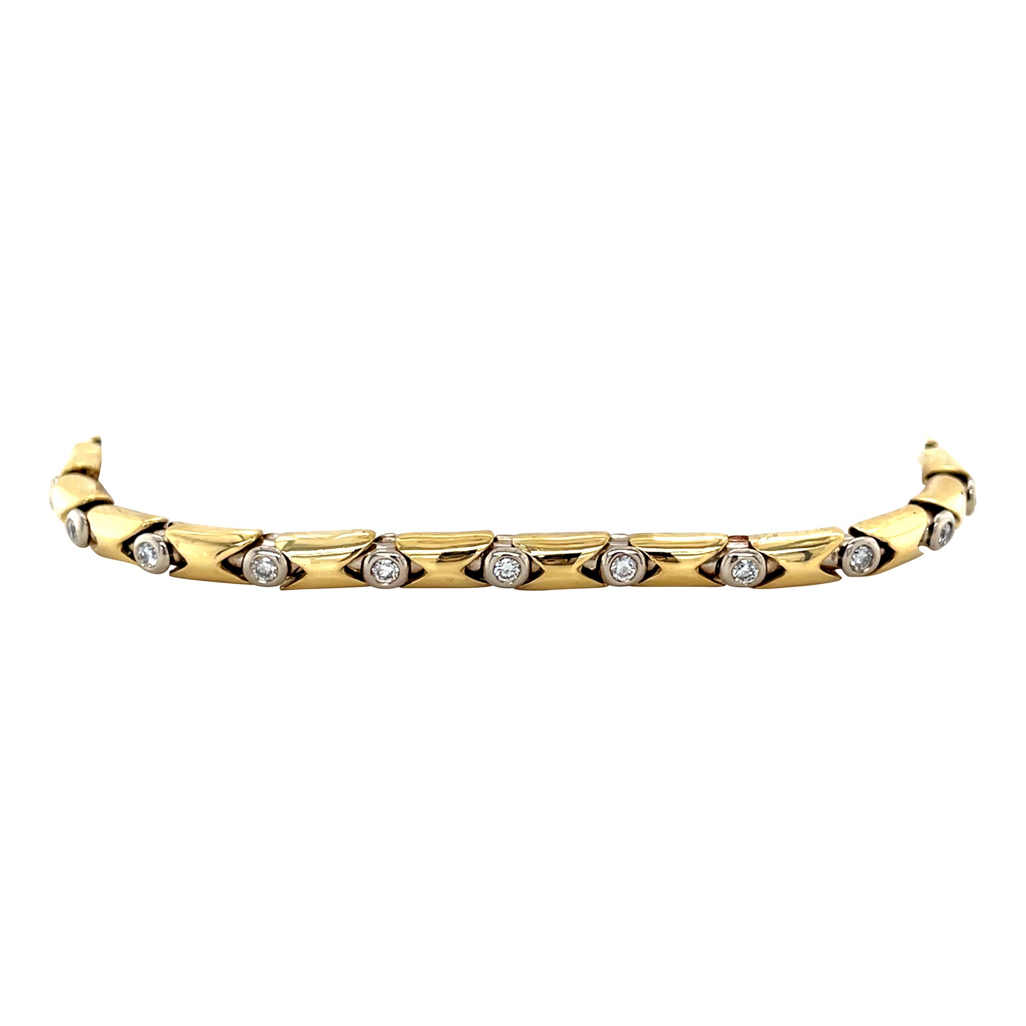Gouden vintage armband met diamant 18 krt