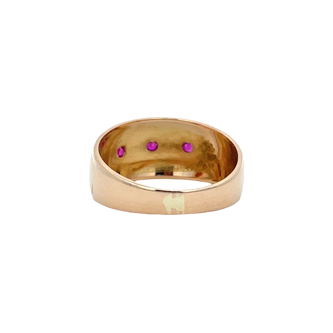 18 kt rose-gold vintage ring with ruby