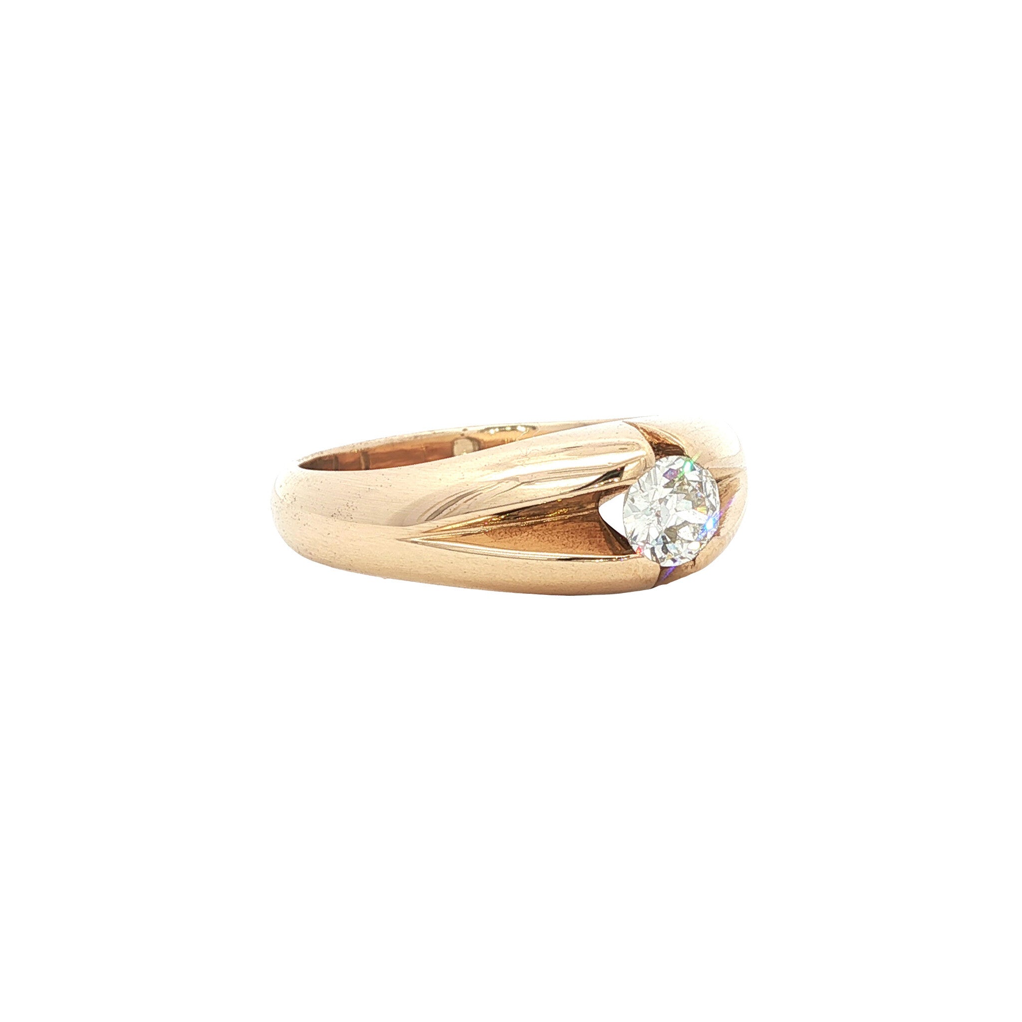 Vintage 14 kt gold ring with a diamond