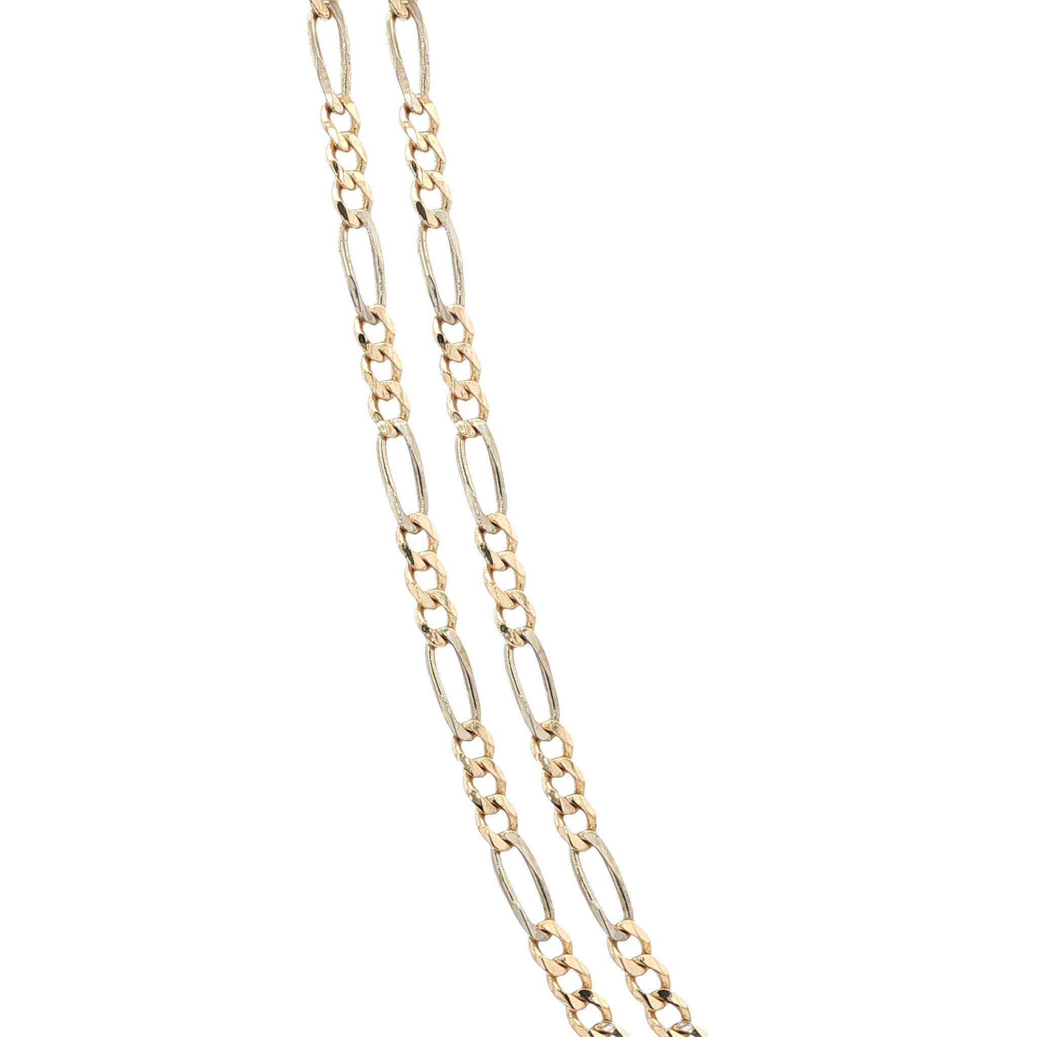 Two-tone gold vintage Figaro necklace 14 kt