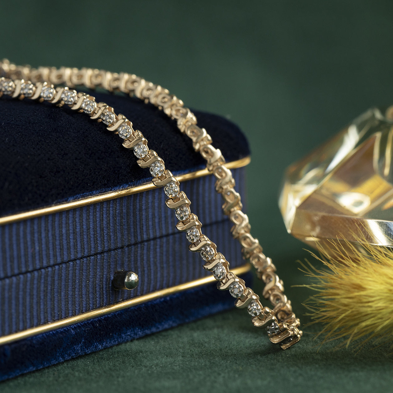 Gouden tennisarmband diamant 19 cm 14 krt