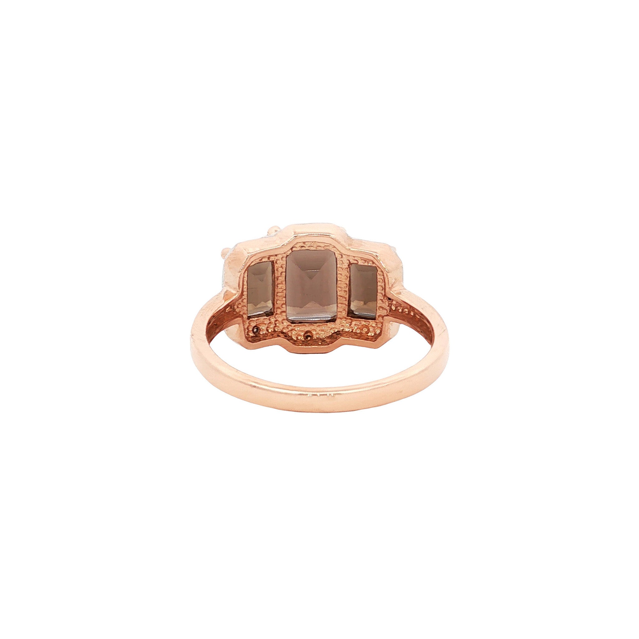 Ring met rookkwarts en diamant 9 kt
