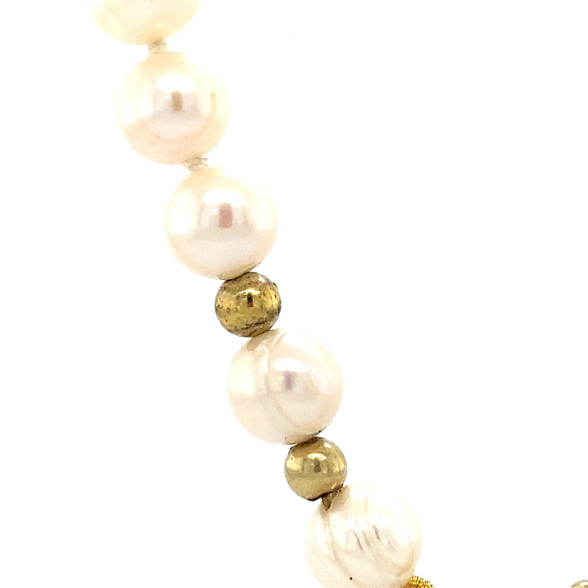 Pearl necklace with gold details, 43 cm, 14 kt