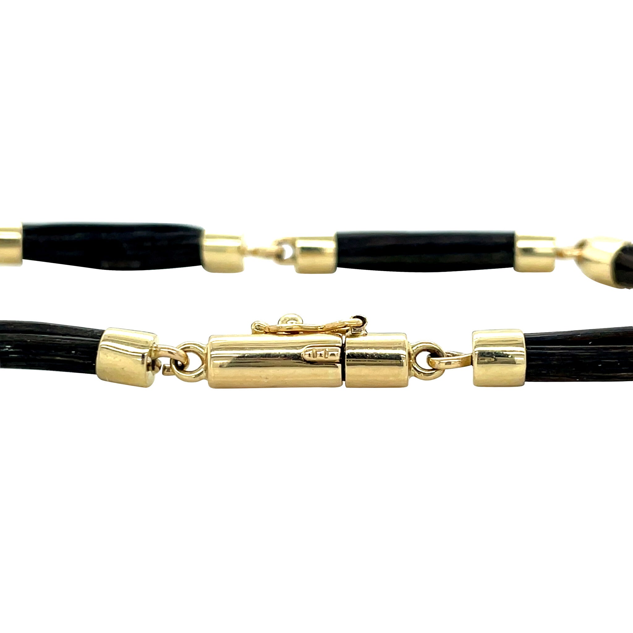 Gouden vintage armband met olifanten haar 14 kt