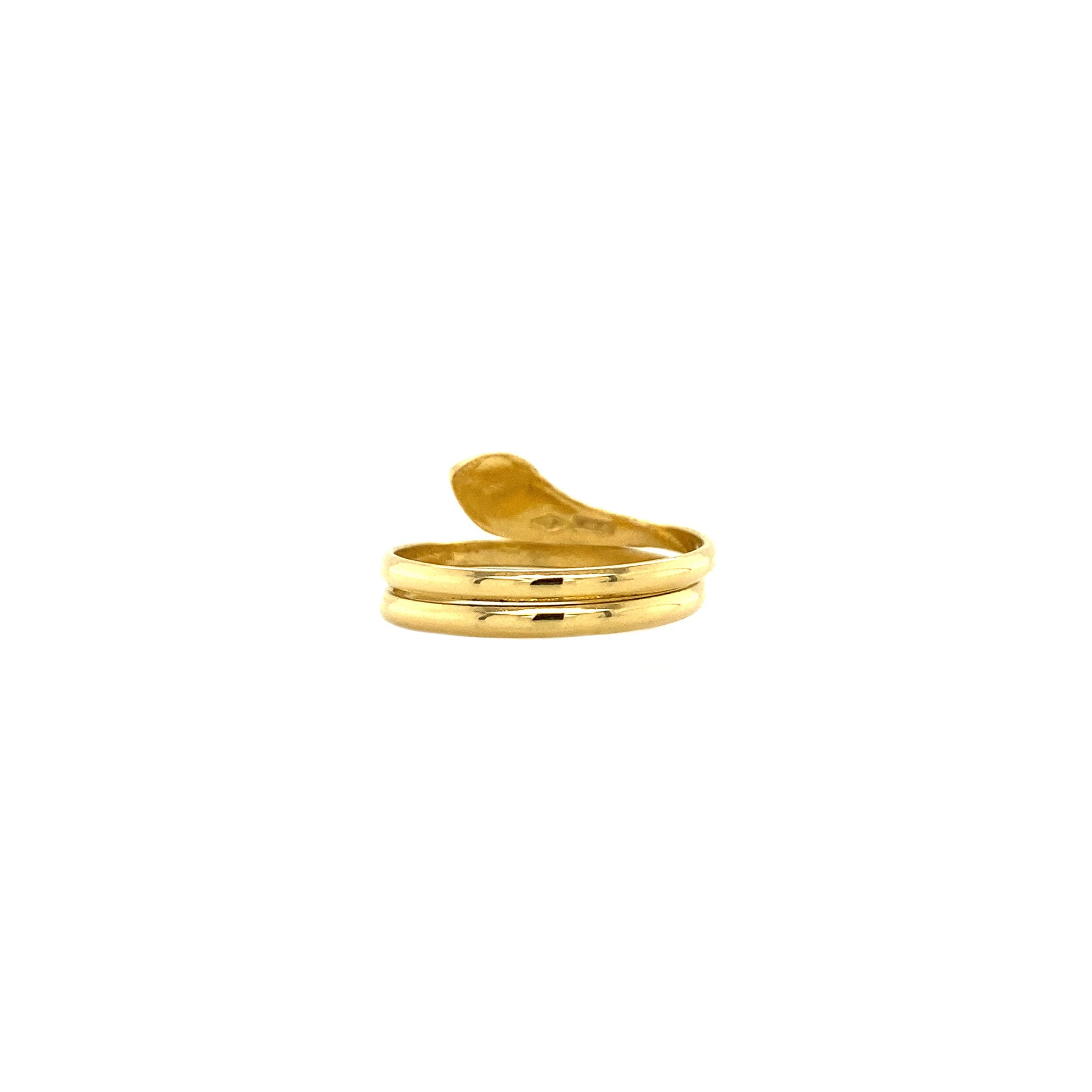 Gold ring with synthetic ruby, 18 kt