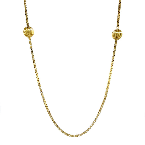 Vintage gold beaded Venetian necklace, 14 kt