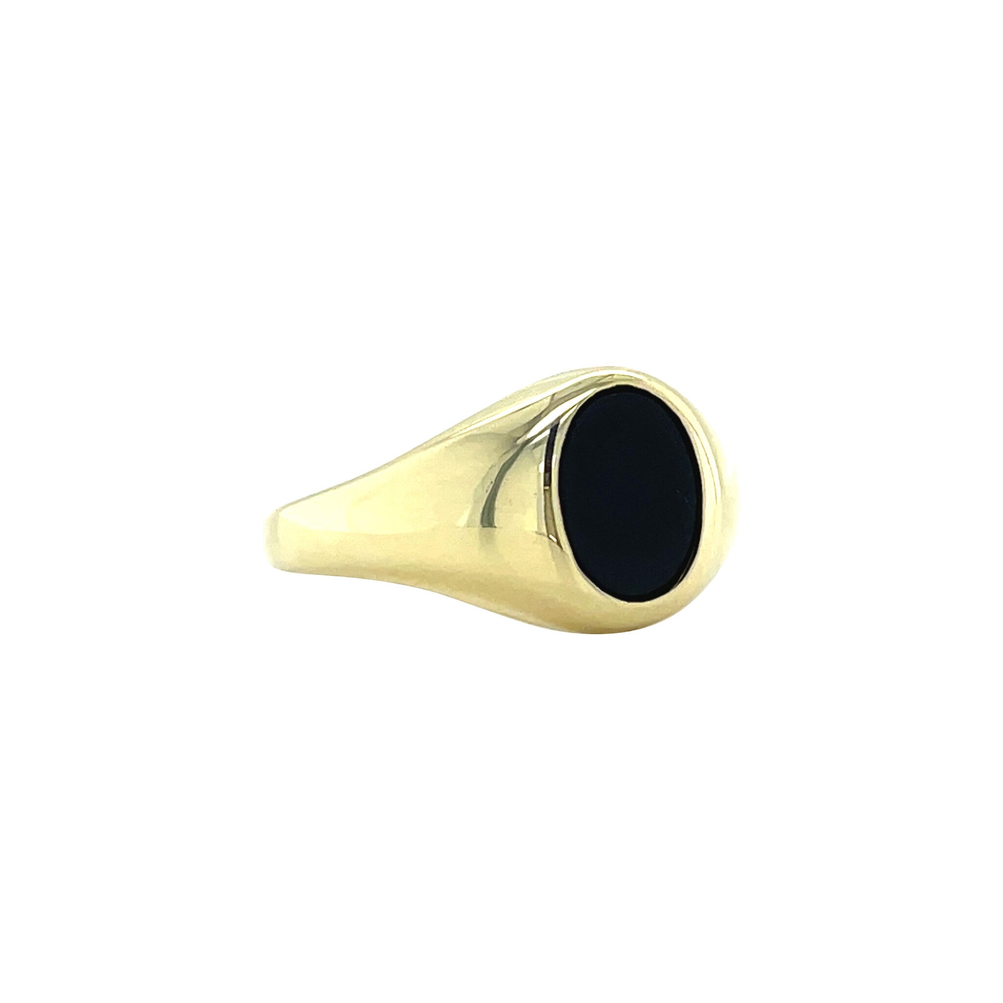 Gouden vintage zegelring met onyx 14 kt