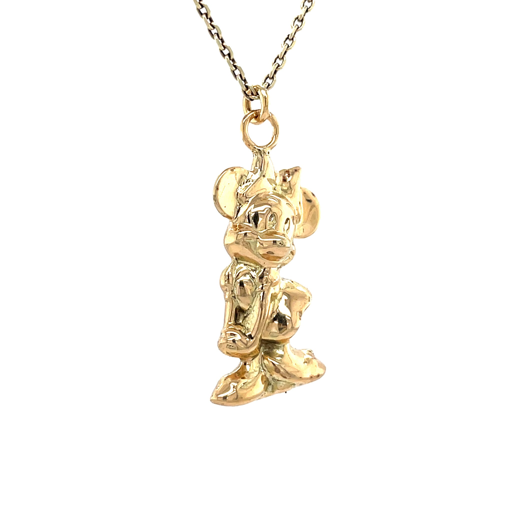 Gouden vintage Minnie Mouse hanger 14 krt