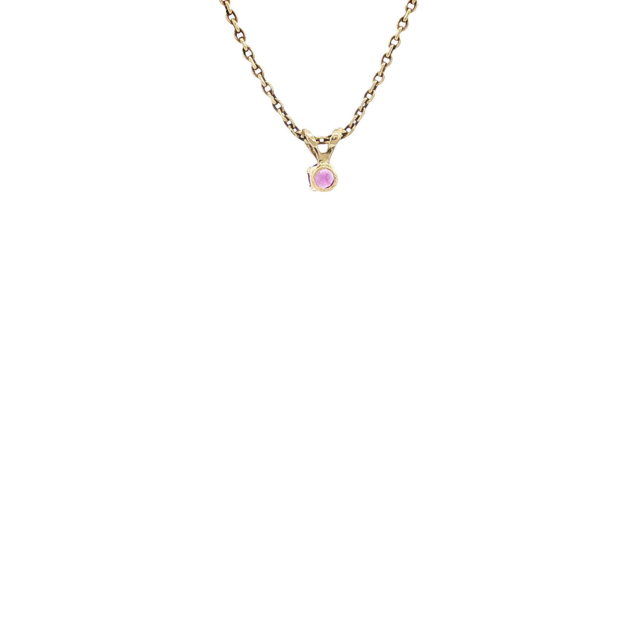 Gouden vintage solitair hanger met amethist 14 kt