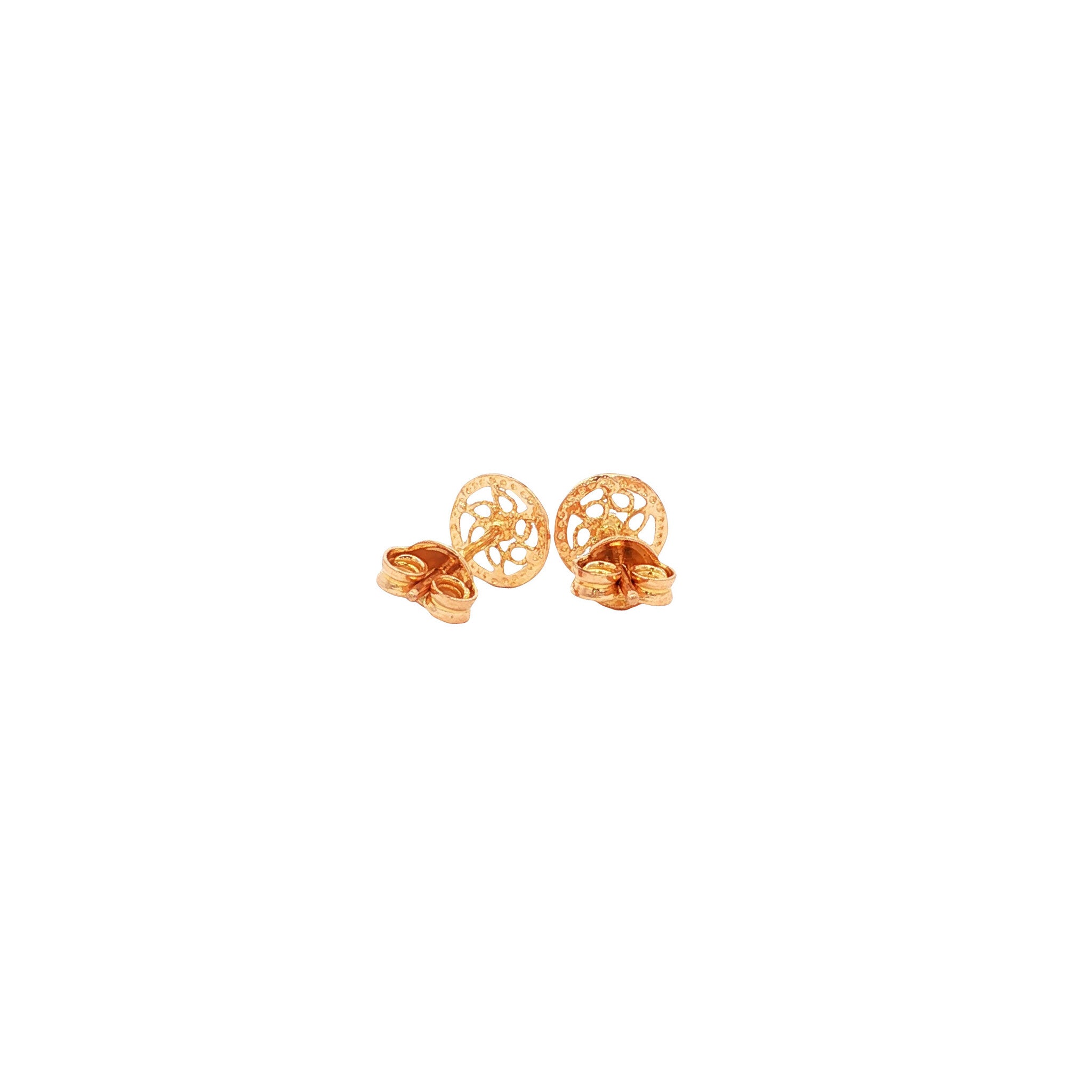 Gold vintage fantasy stud earrings 20 kt