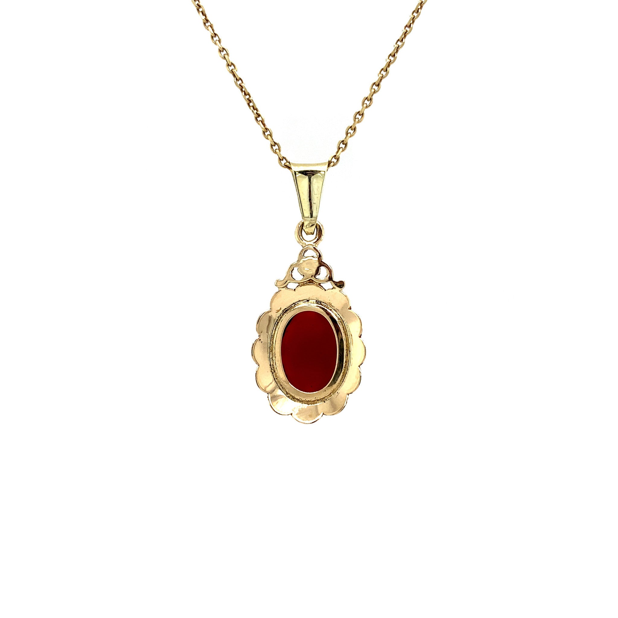 Gouden hanger met carneool 14 krt
