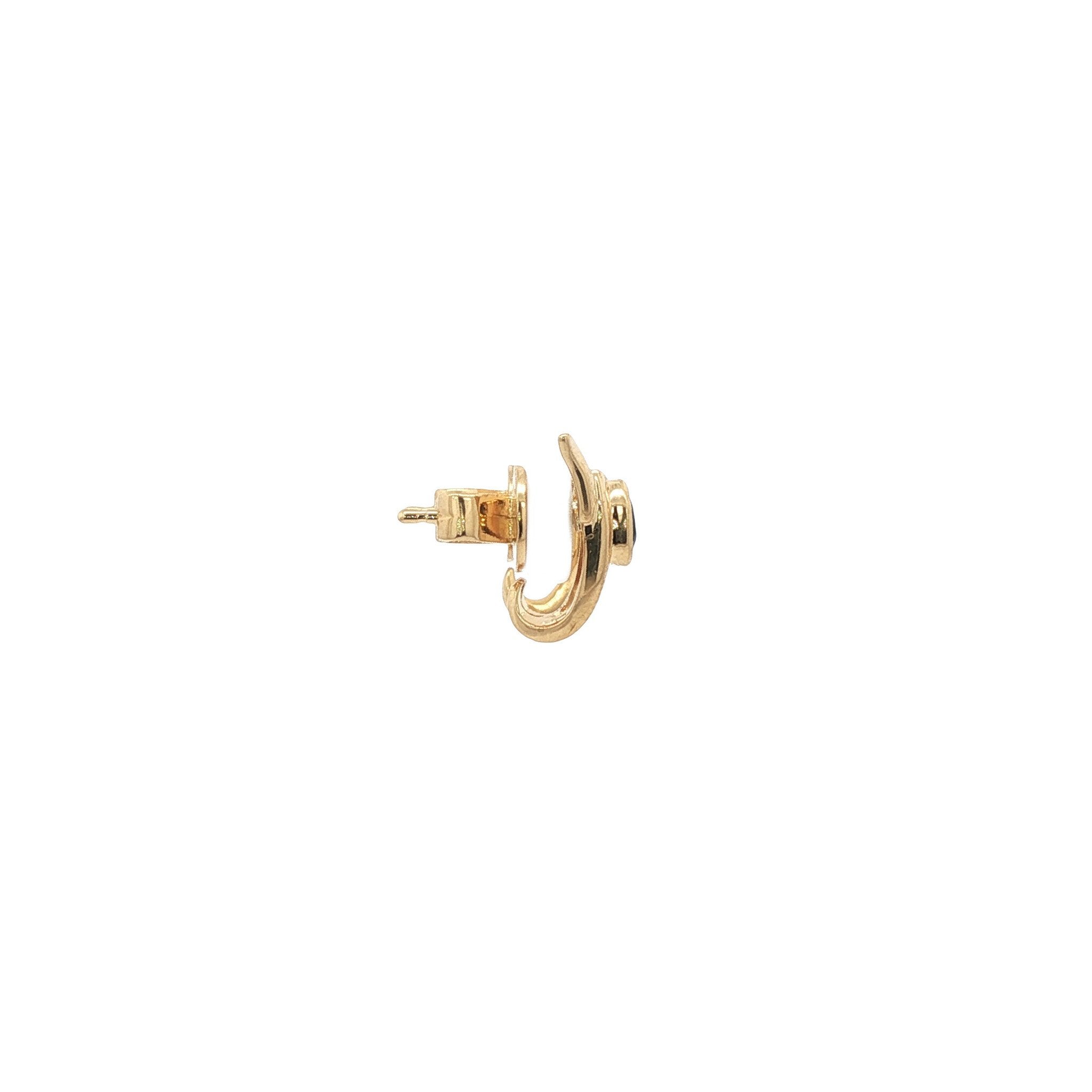 Gold stud earrings with sapphire 18 kt