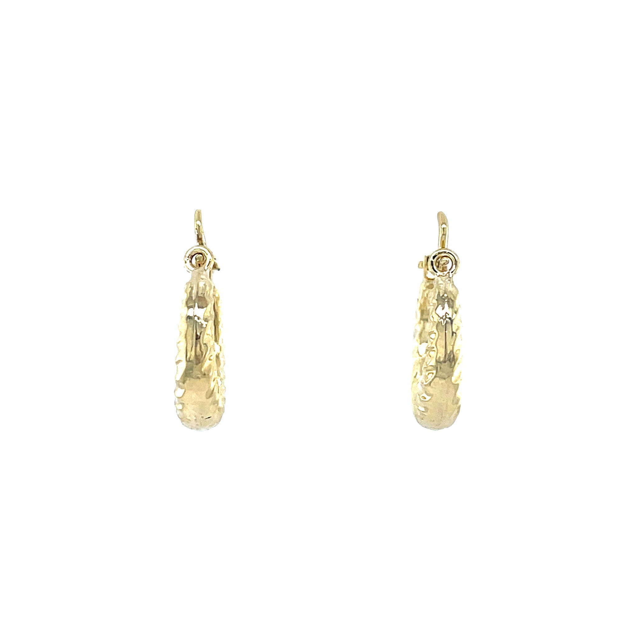 Gouden vintage fantasie oorringen 14 krt