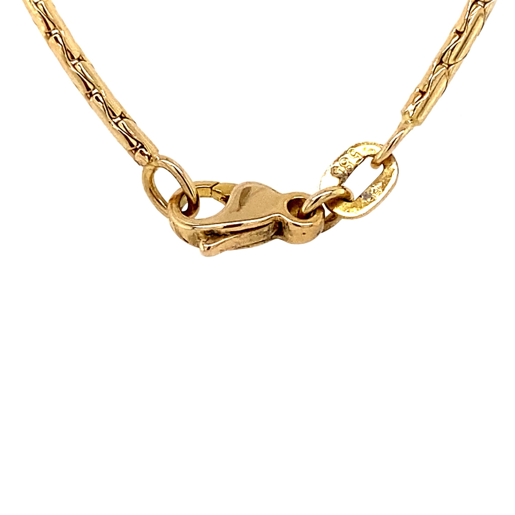 Gold necklace with diamond and sapphire pendant 14 krt