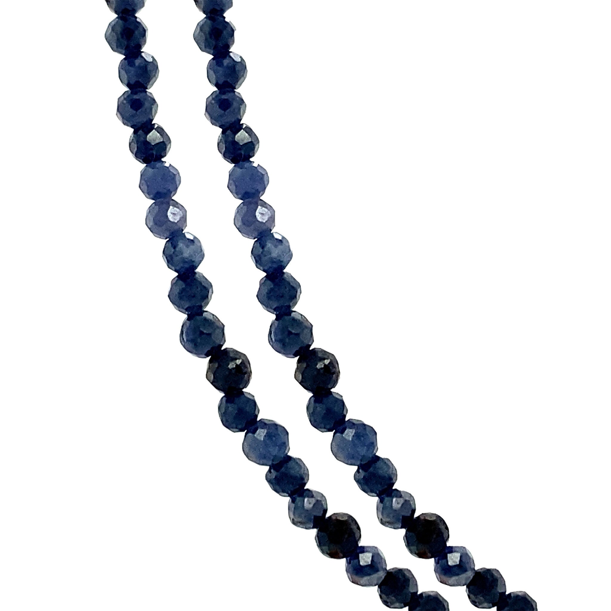 Saffier collier met gouden sluiting 44 cm 14 krt