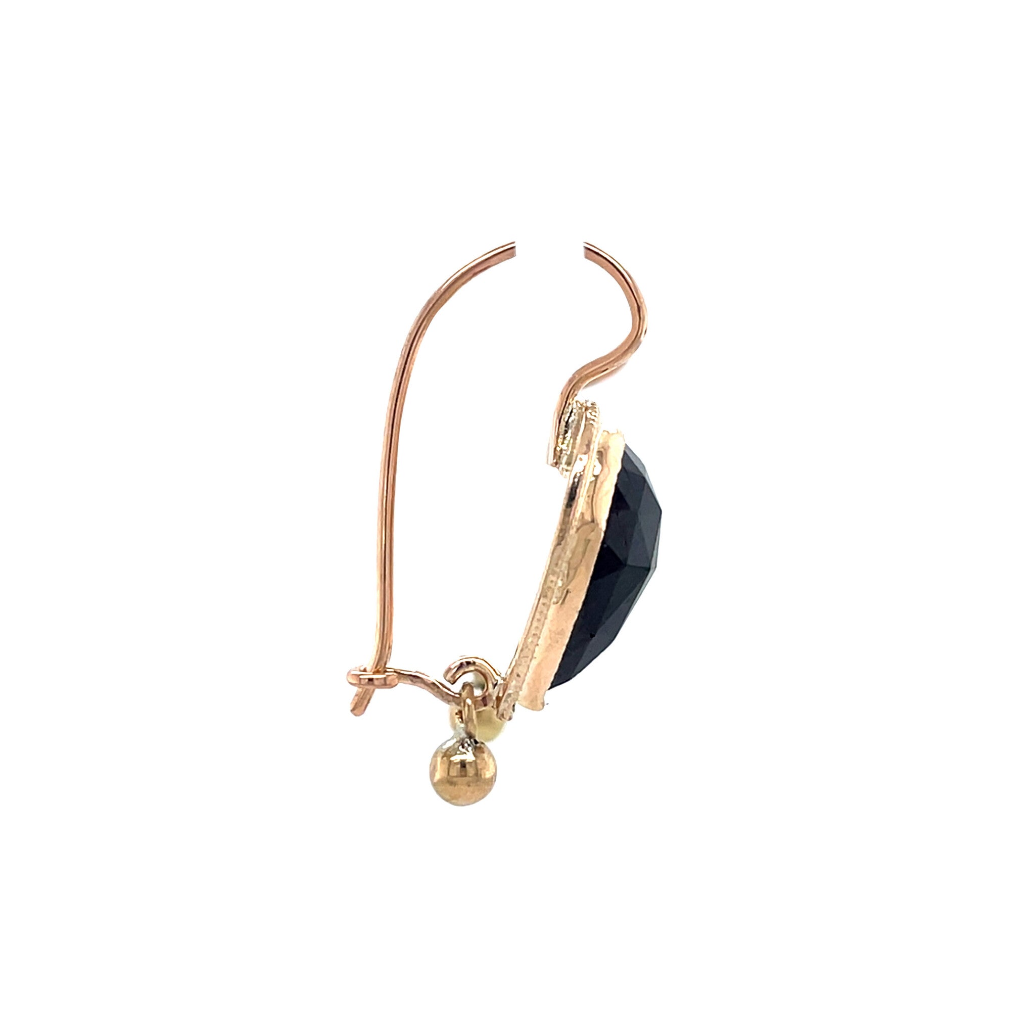 Gouden vintage oorhangers met granaat 14 krt
