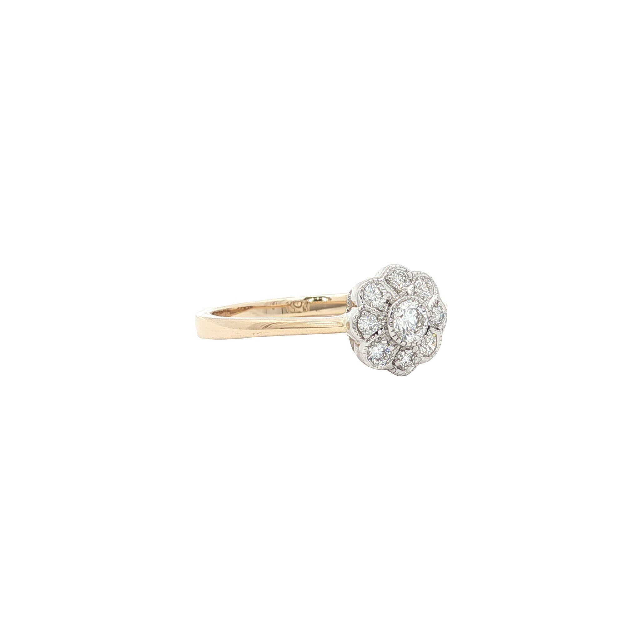 Gouden ring met diamant 14 kt