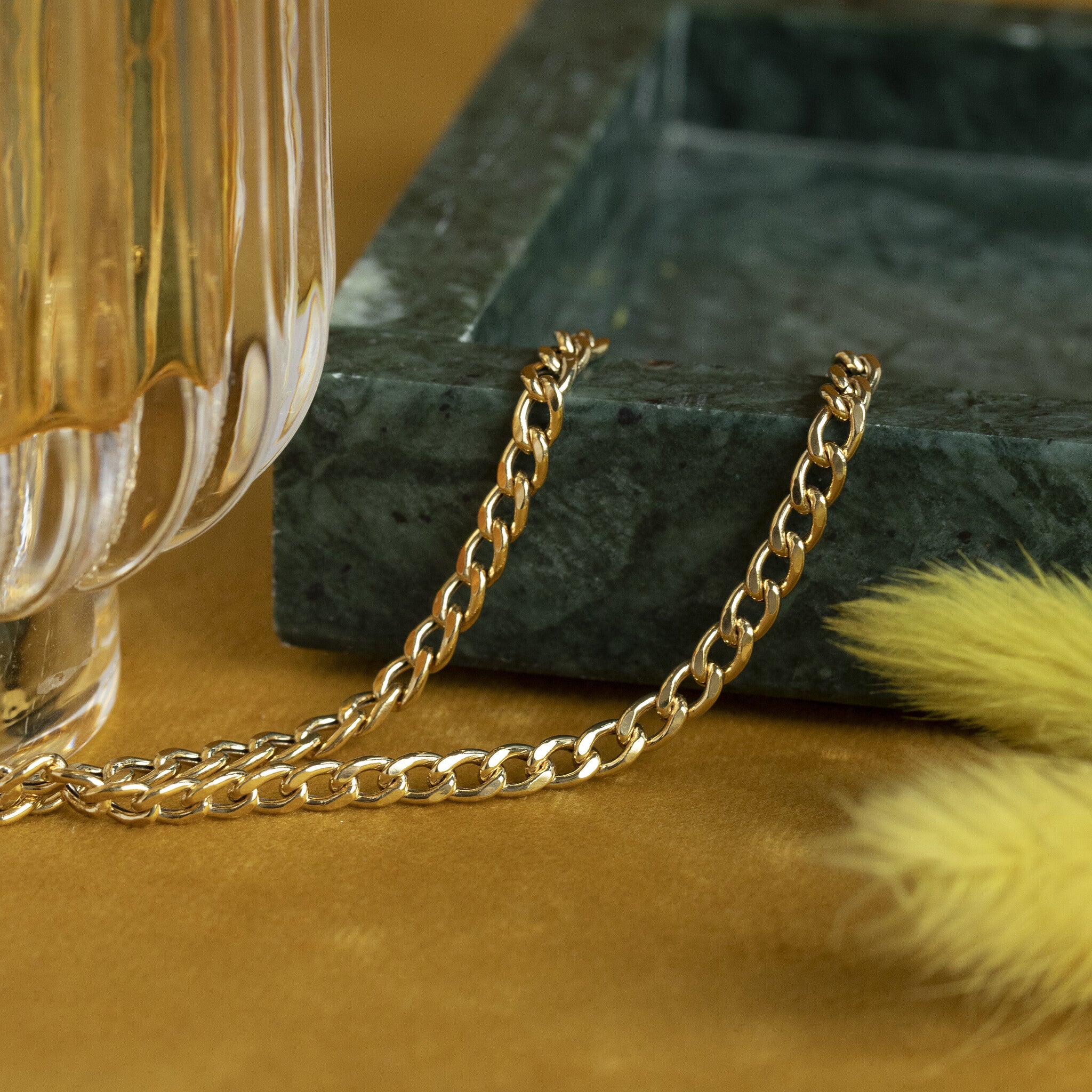 Gold bracelet gourmet 19 cm 14 krt