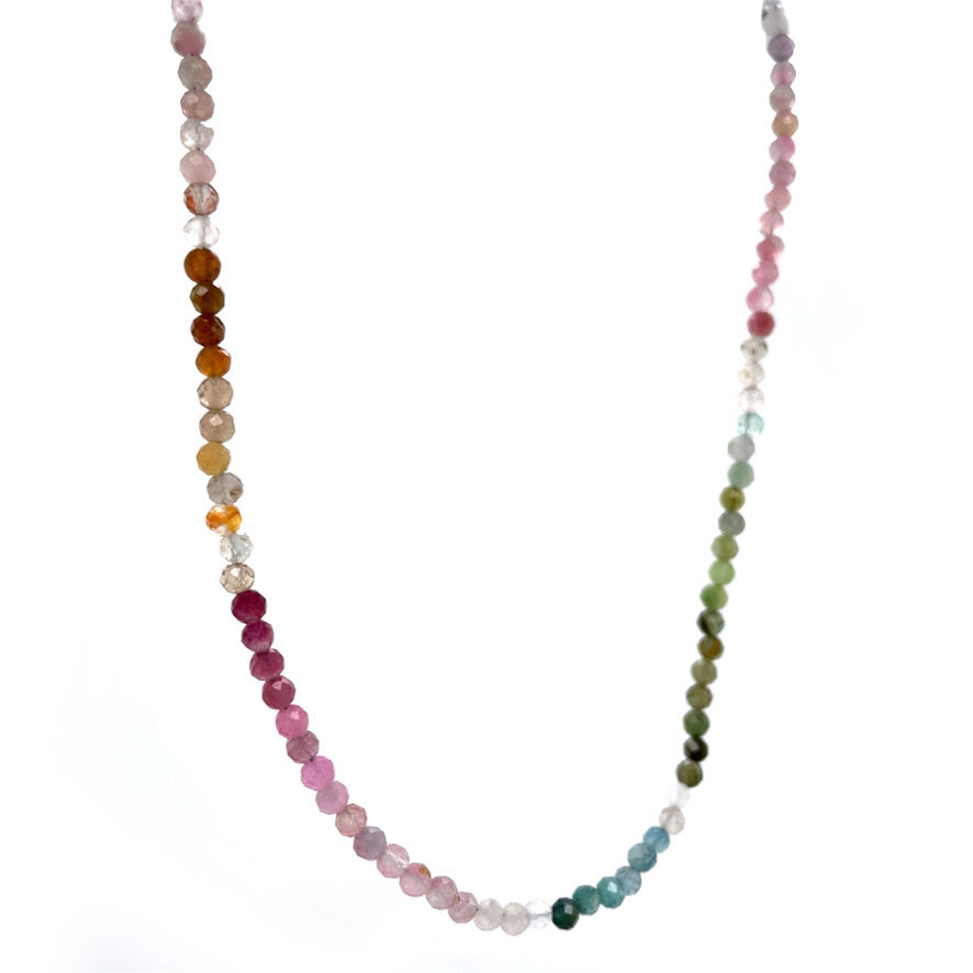 Vintage toermalijn collier met zilveren sluiting 925