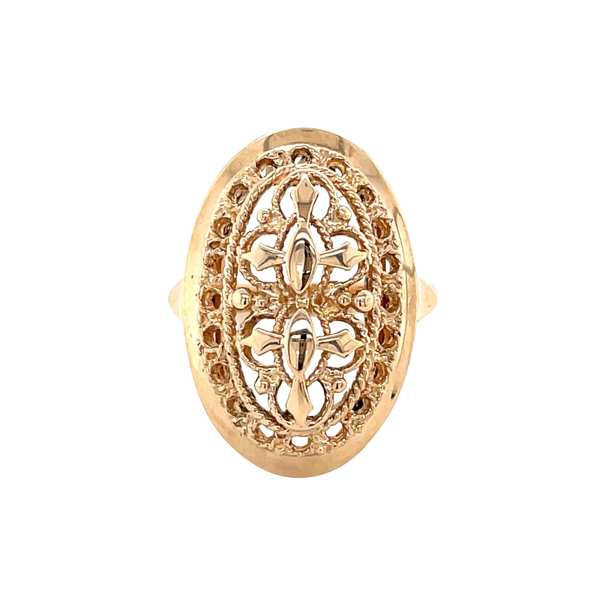 14 kt gold vintage fantasy ring