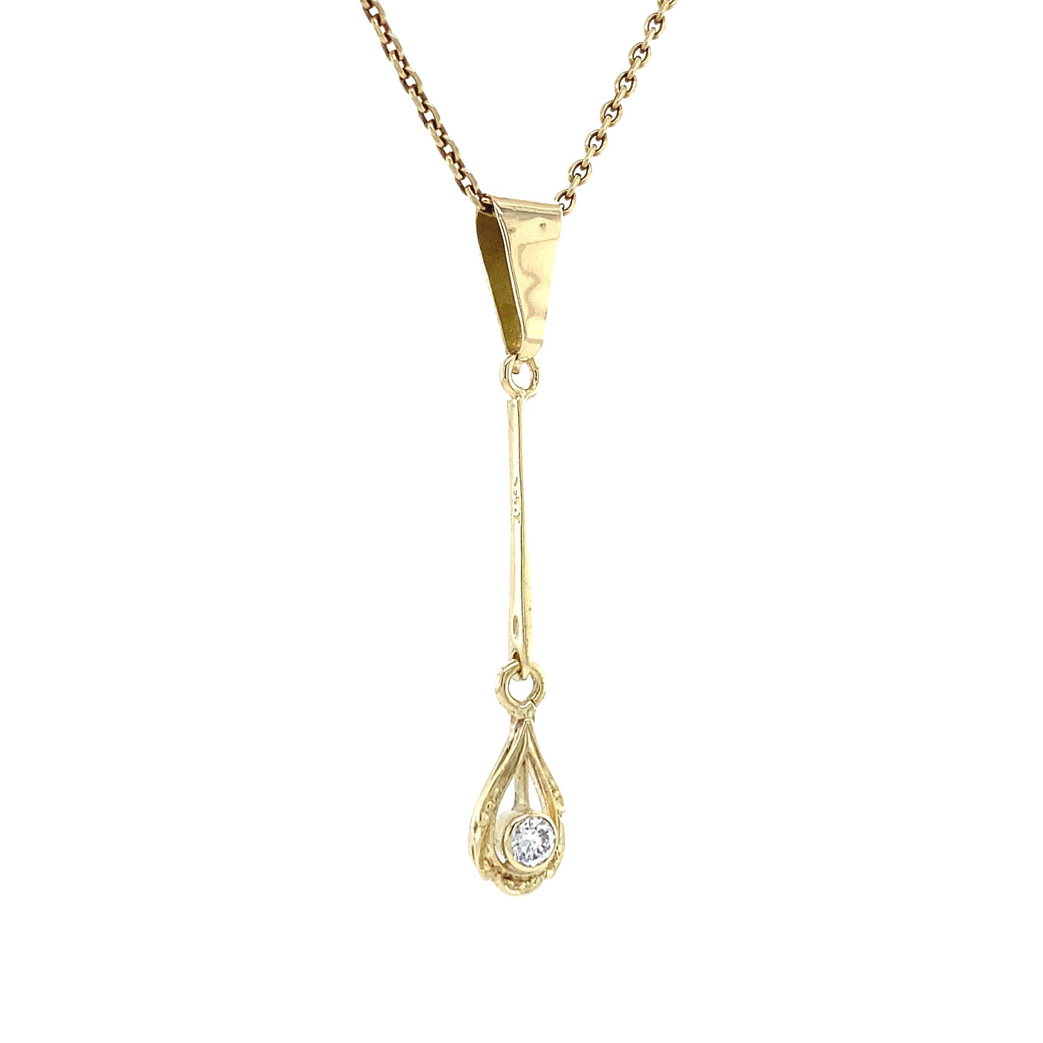 Gouden hanger met diamant 14 krt