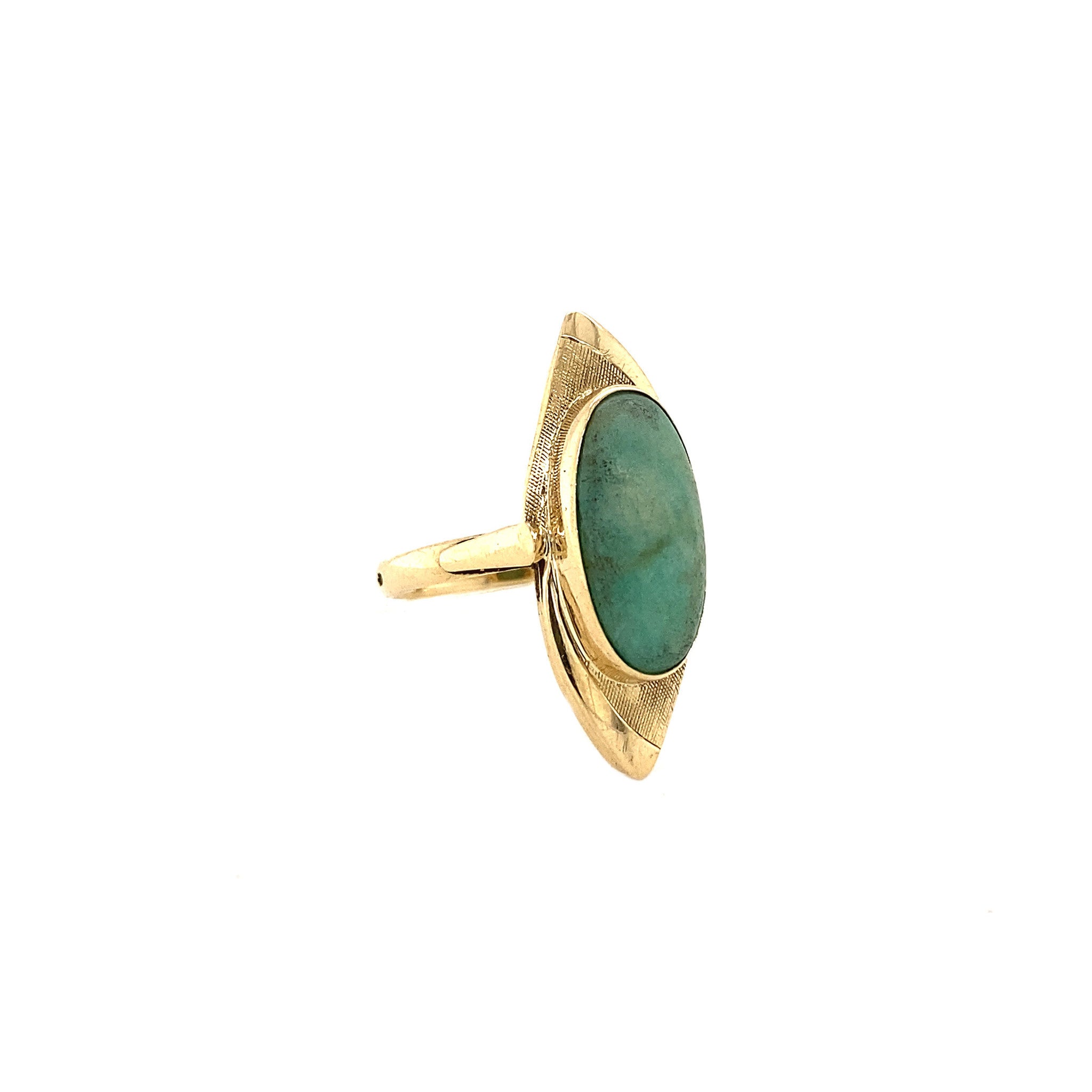 14 kt gold ring with turquoise
