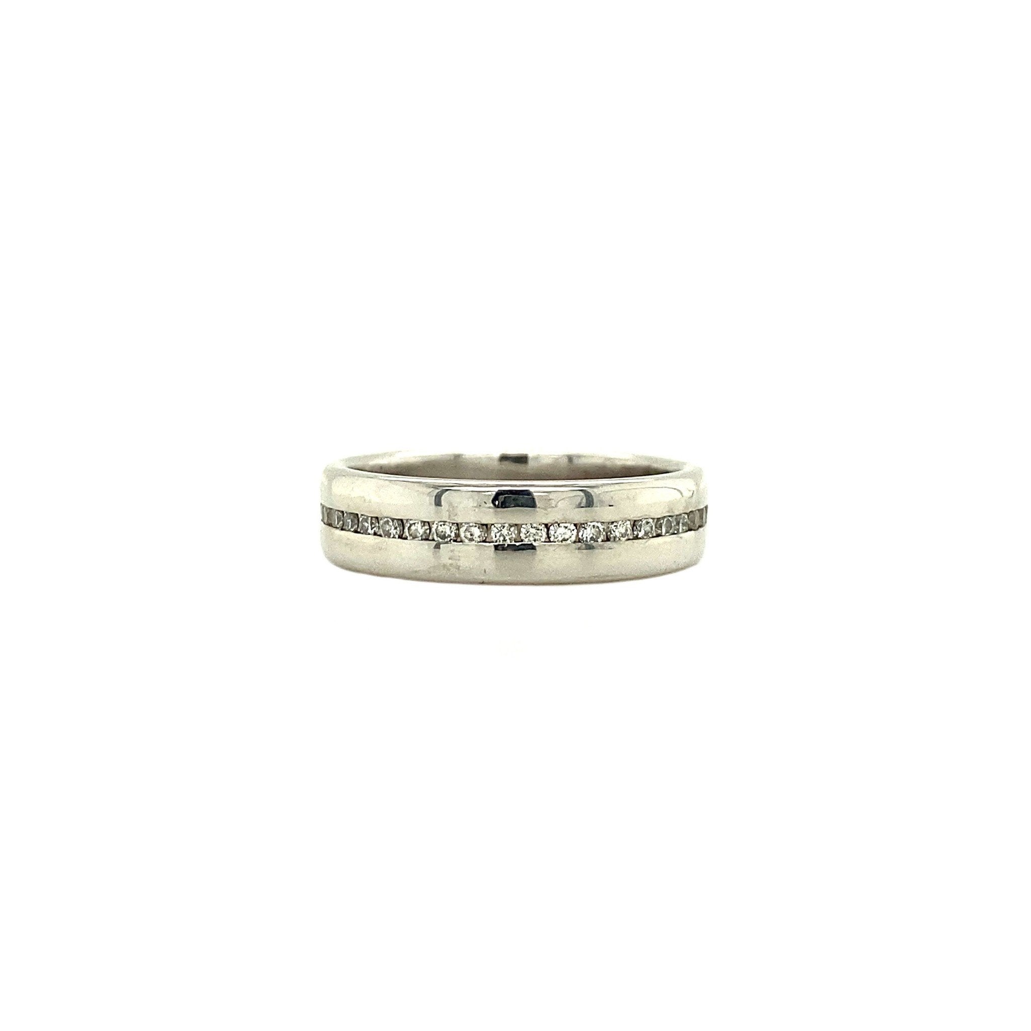 Witgouden alliance ring met diamant 14 krt