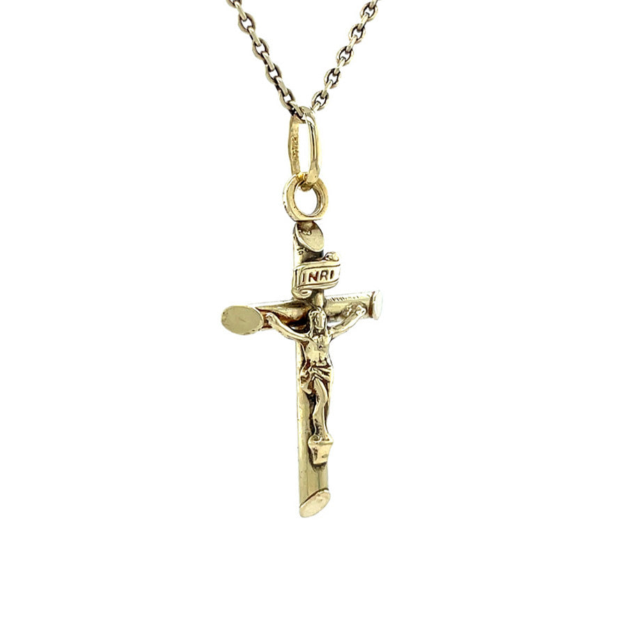 Vintage gold cross pendant with Jesus 14 krt