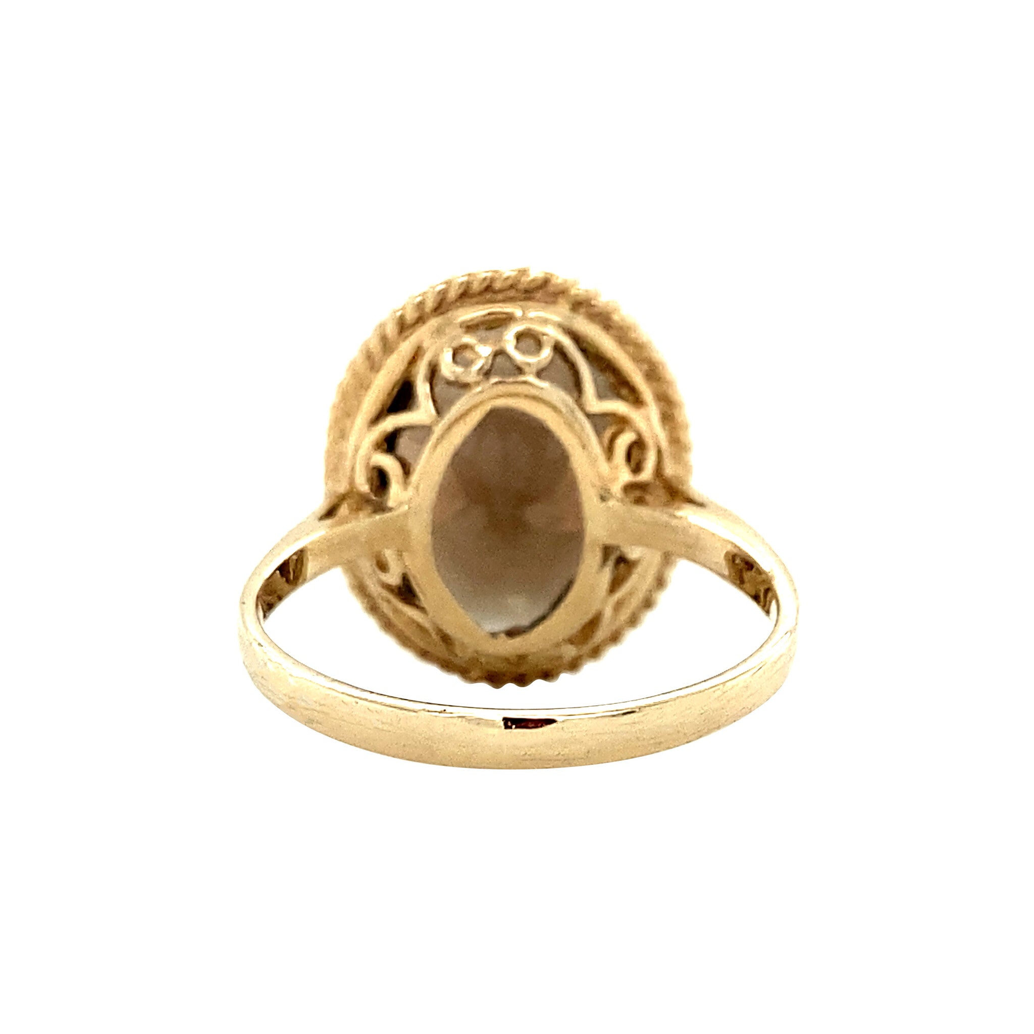 Ring with smoky topaz 9 krt
