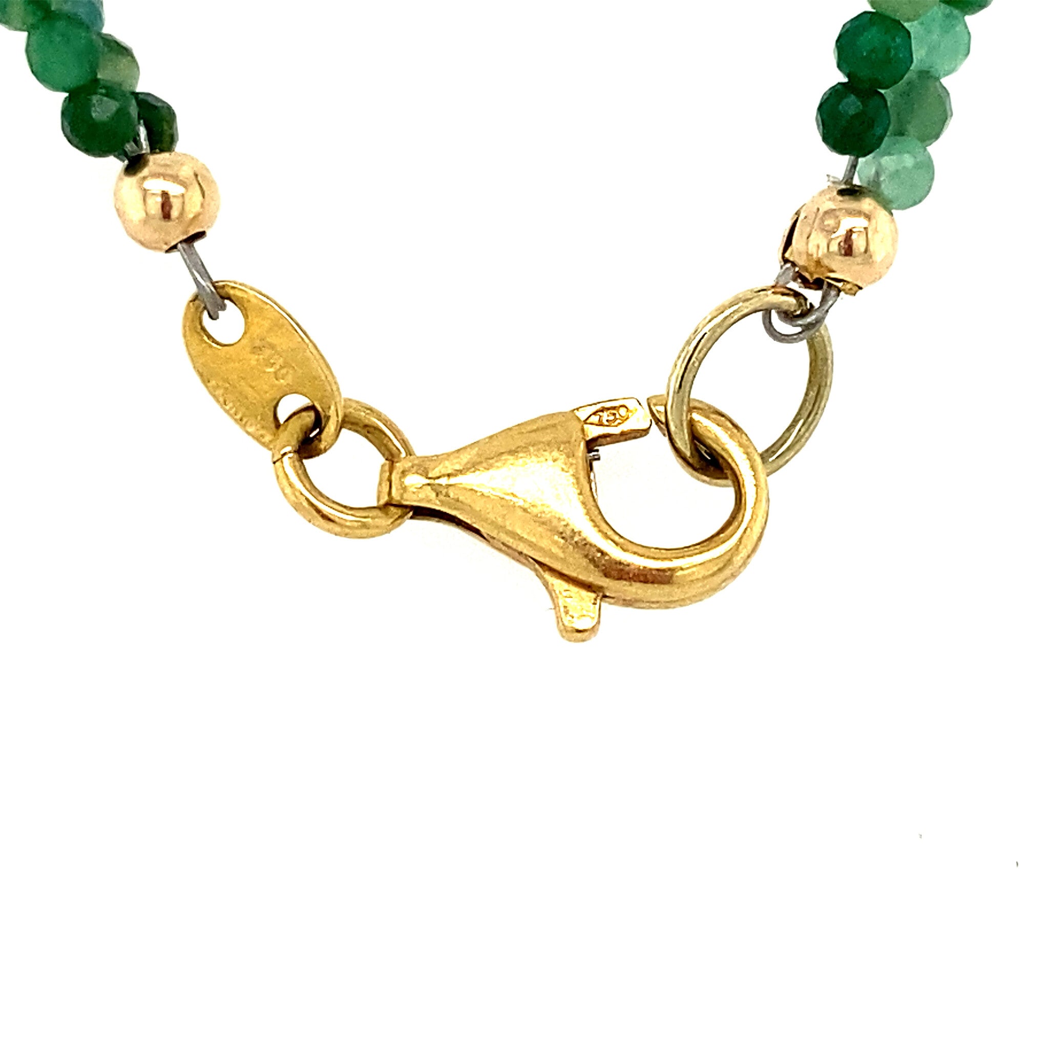 Smaragd collier met gouden sluiting 40 cm 18 krt
