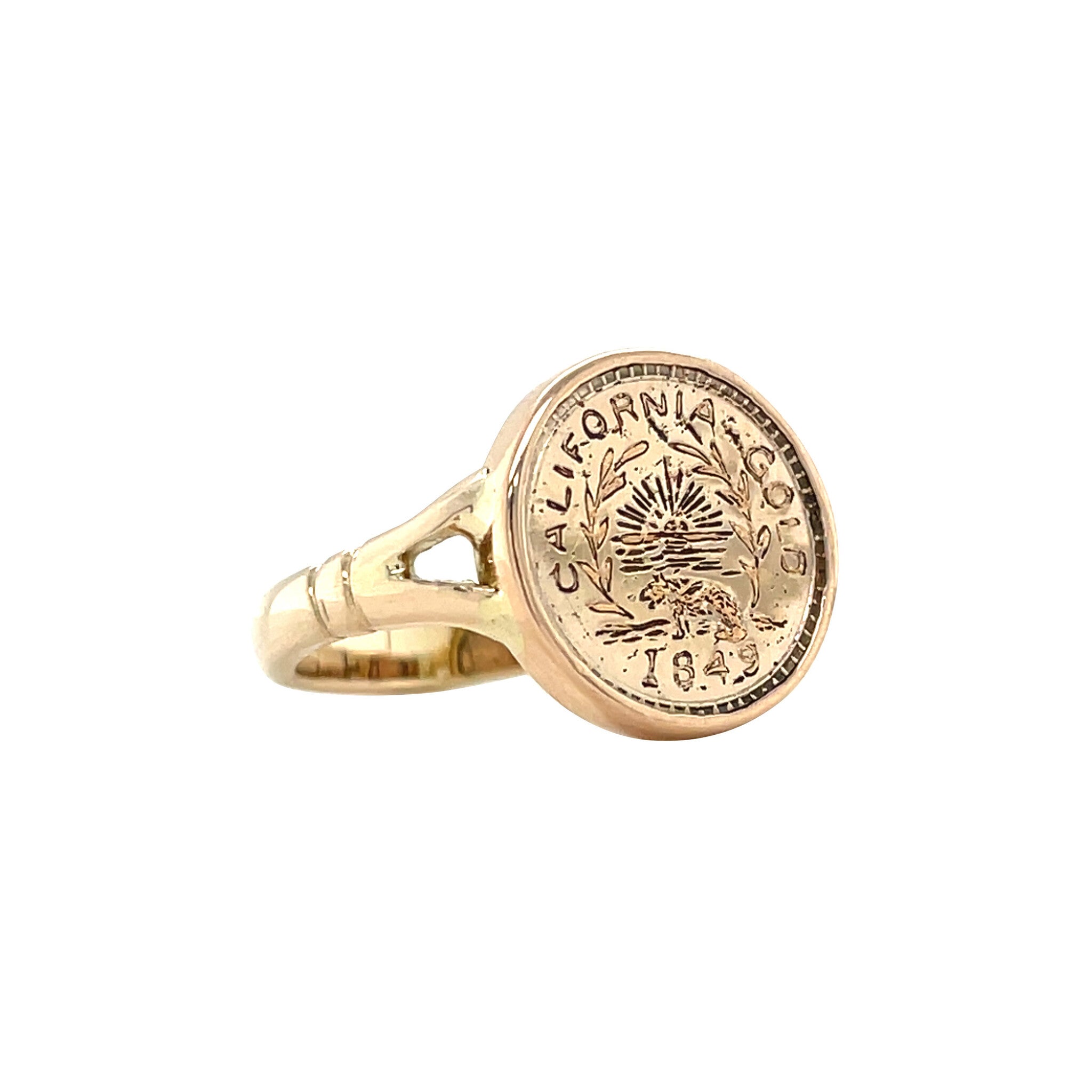 Gouden vintage munt ring 14 kt