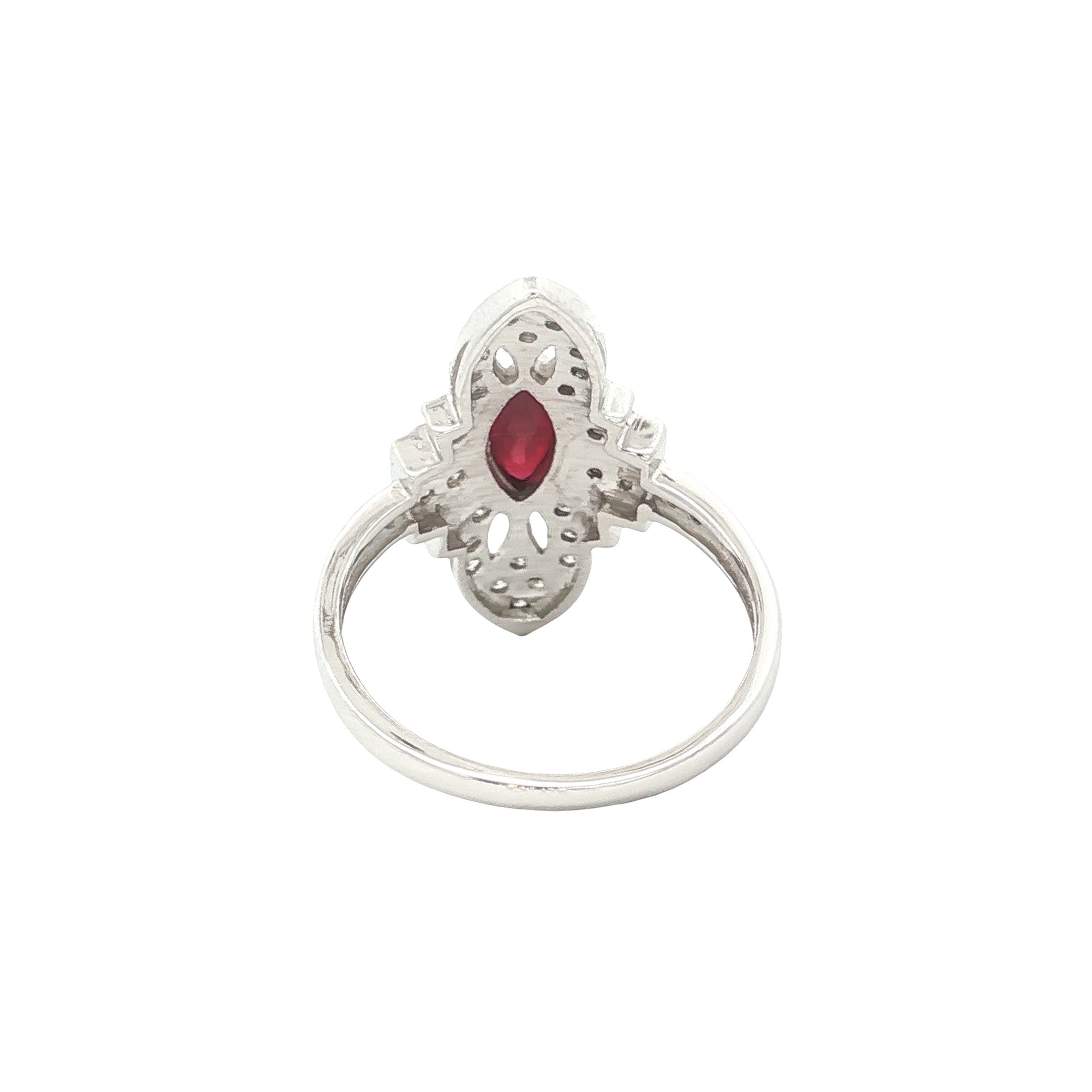 14 kt gold ring with ruby and diamond